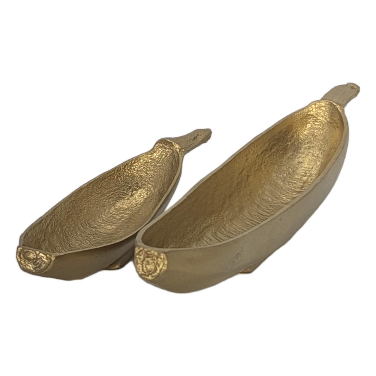 Botanical Pewter Trinket Set Handcrafted Banana Catch all Bowls Unique Tropical Centerpiece