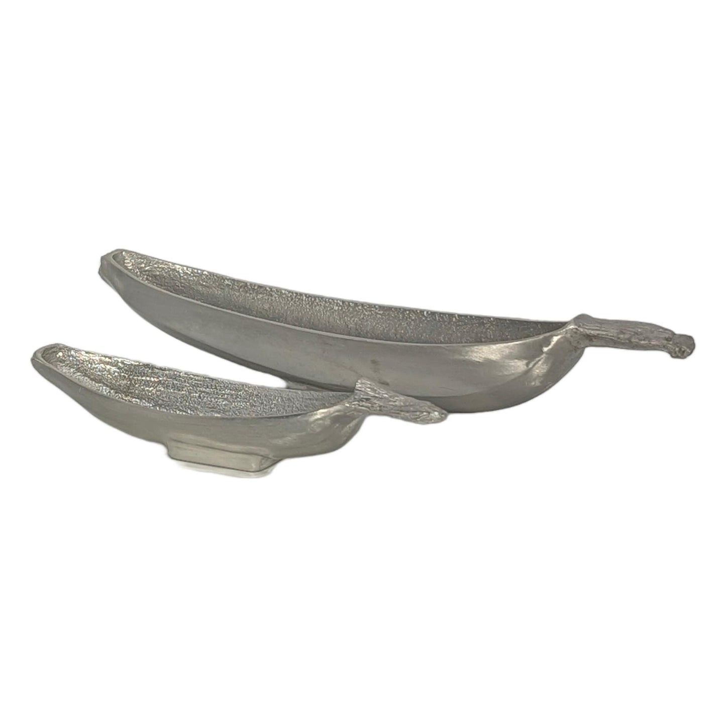 Botanical Pewter Trinket Set Handcrafted Banana Catch all Bowls Unique Tropical Centerpiece