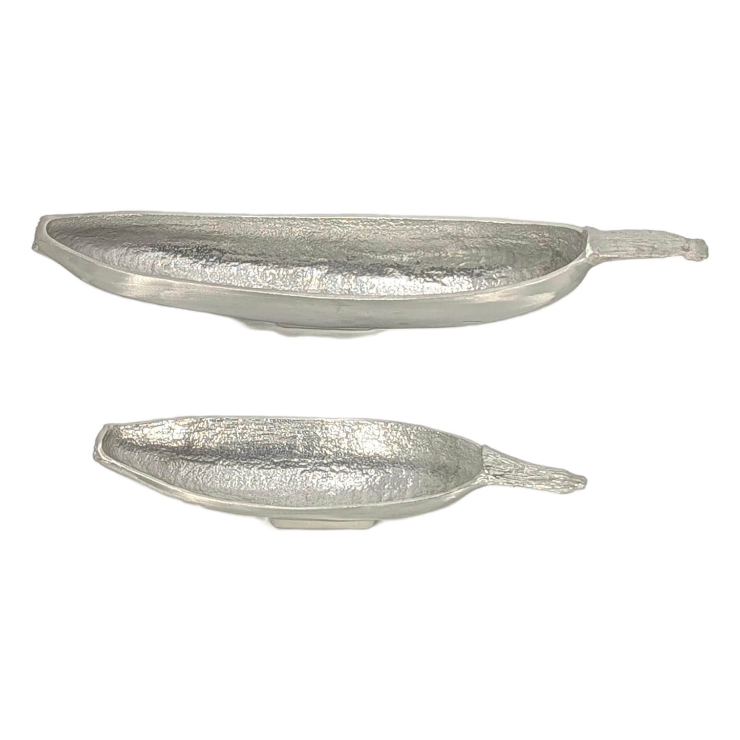 Botanical Pewter Trinket Set Handcrafted Banana Catch all Bowls Unique Tropical Centerpiece