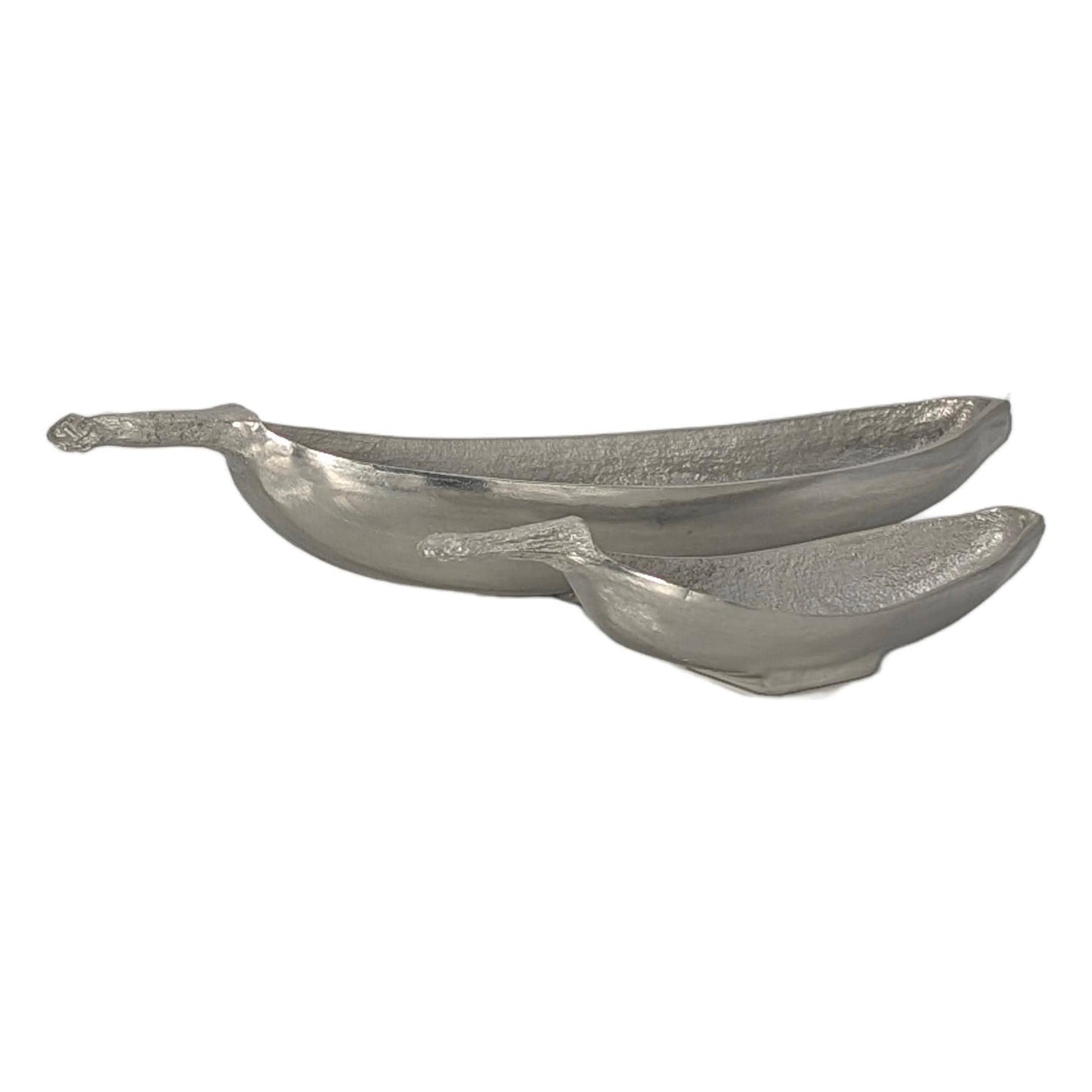 Botanical Pewter Trinket Set Handcrafted Banana Catch all Bowls Unique Tropical Centerpiece