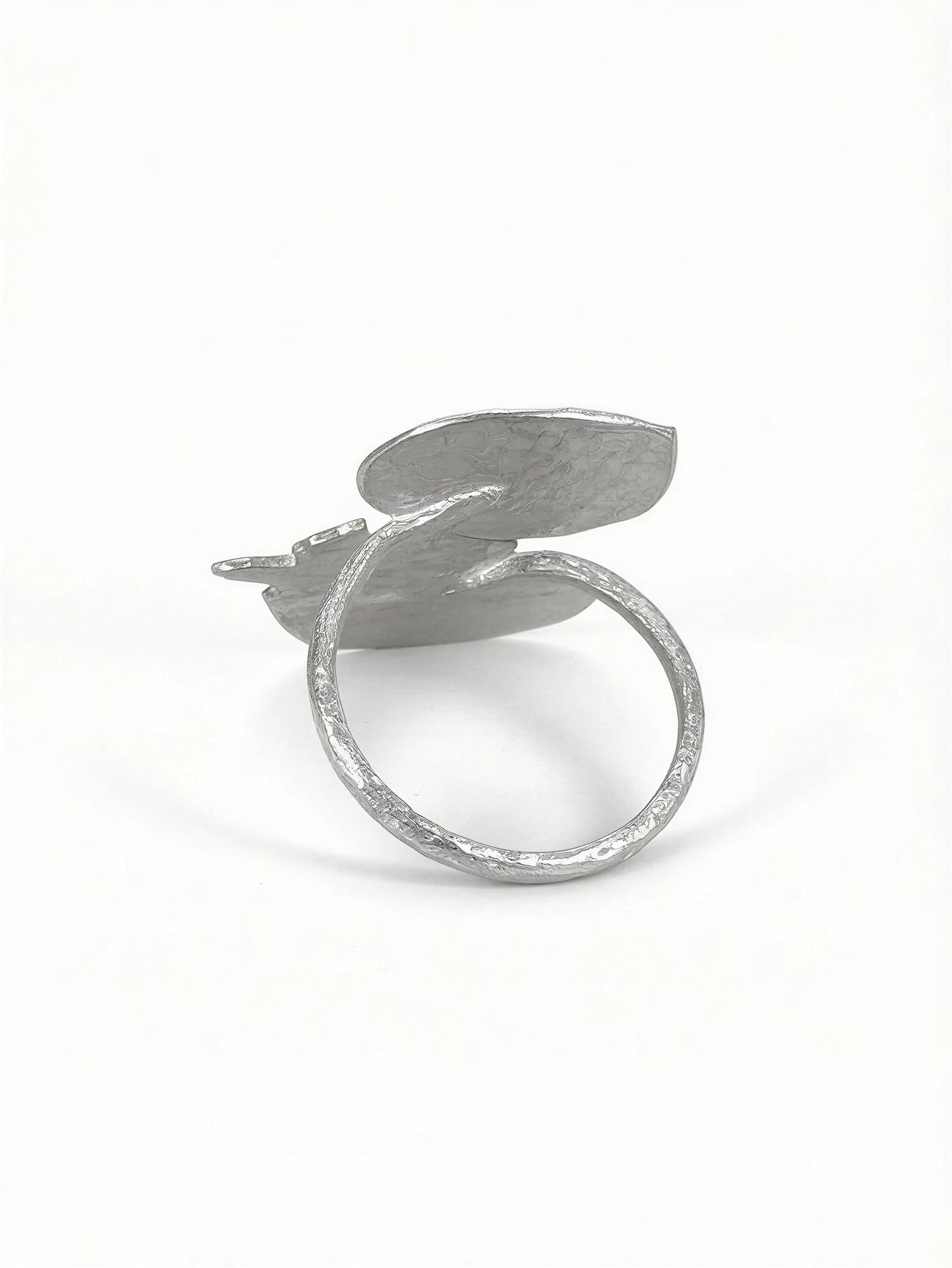 Pewter Water Lily Adjustable Napkin Ring Nature Inspired Table Decor Set of 4