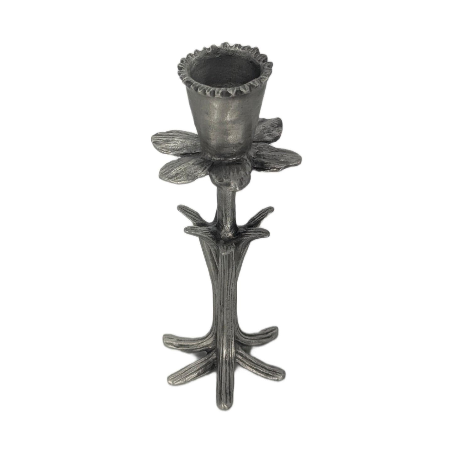 Daffodil Botanical Pewter Taper Candle Holder Home Decor Inspired by Nature