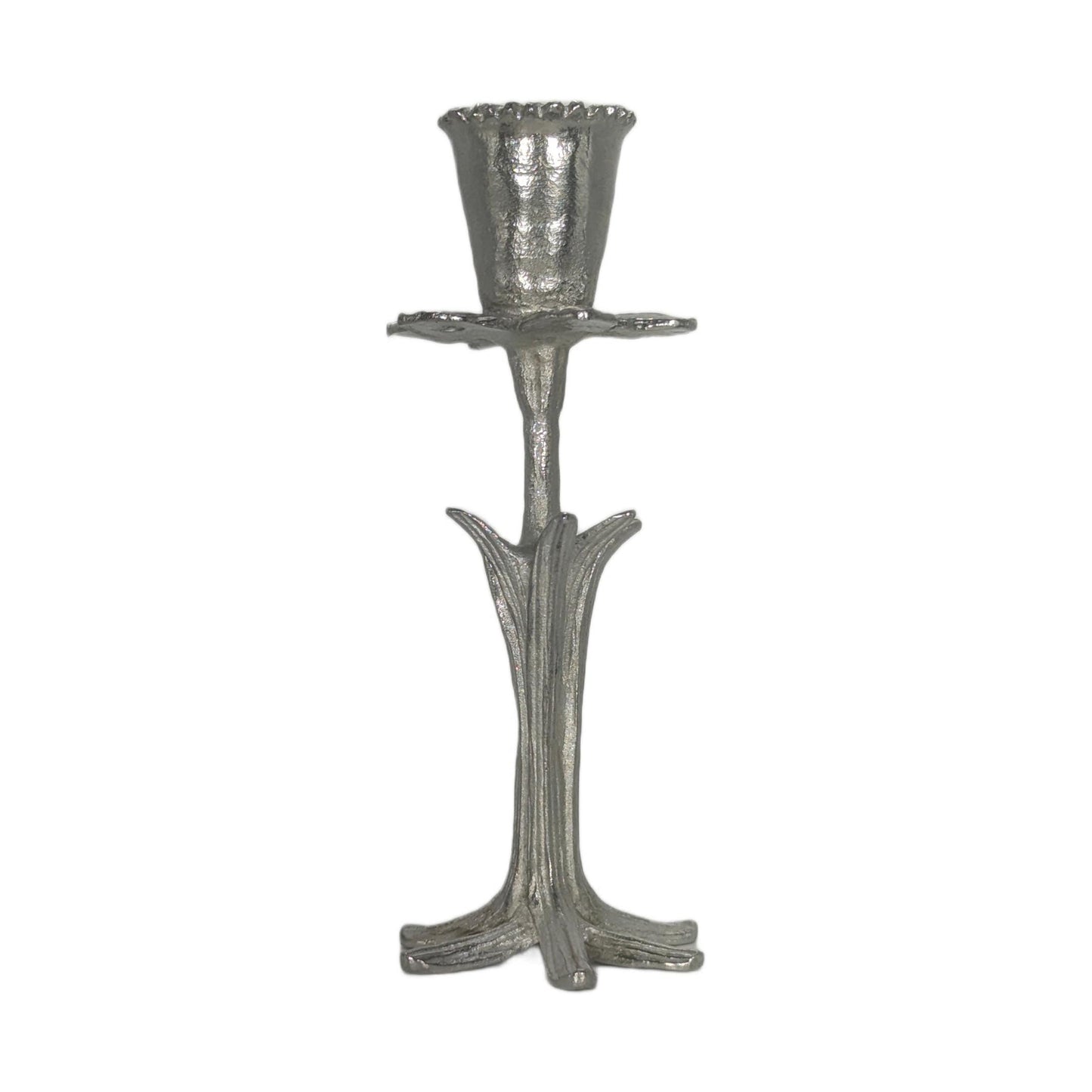 Daffodil Botanical Pewter Taper Candle Holder Home Decor Inspired by Nature