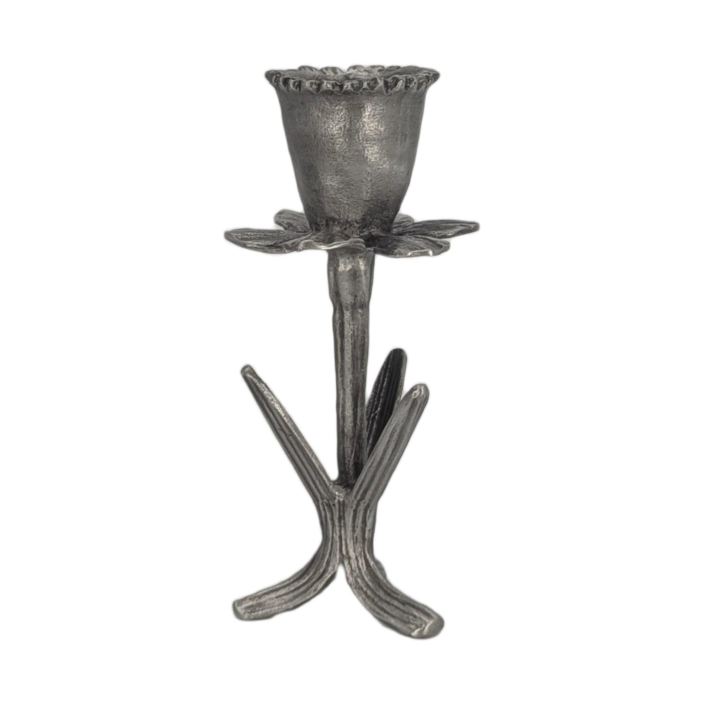 Daffodil Botanical Pewter Taper Candle Holder Home Decor Inspired by Nature