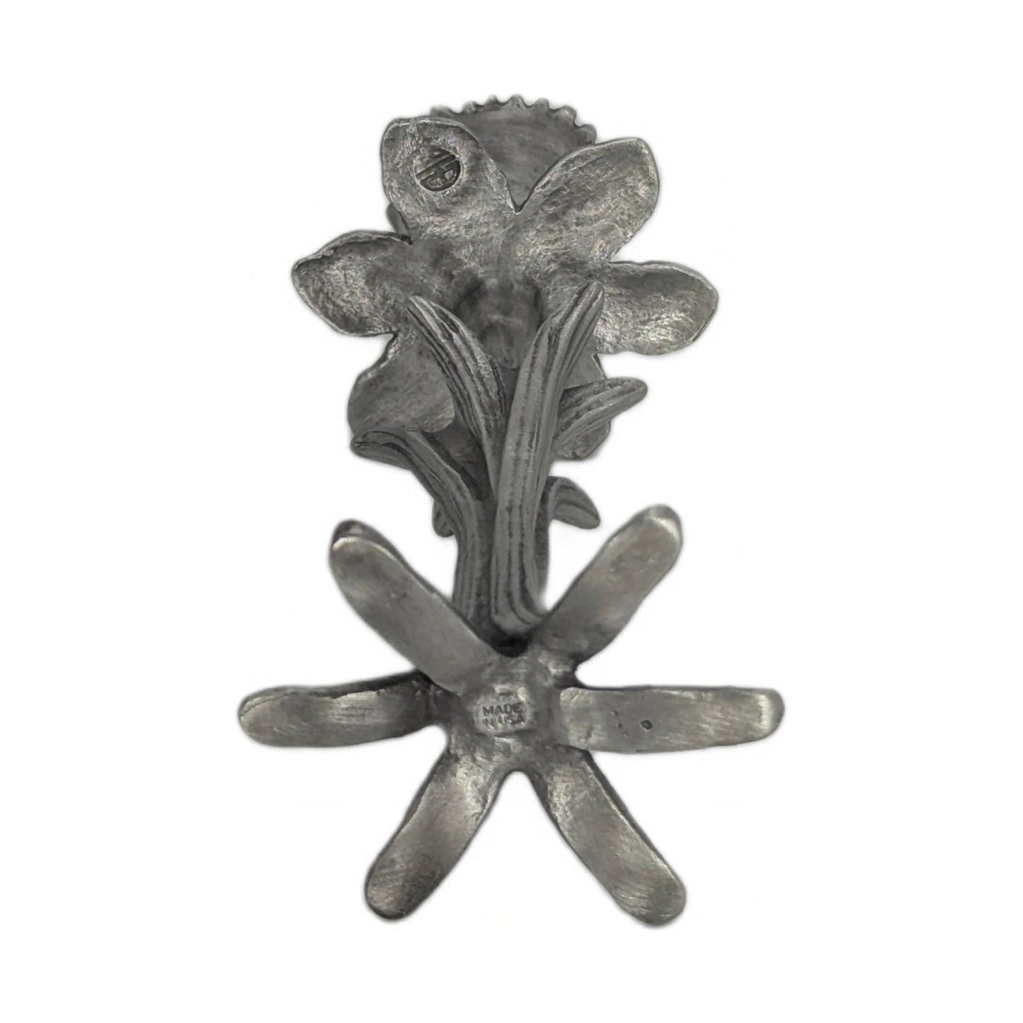 Daffodil Botanical Pewter Taper Candle Holder Home Decor Inspired by Nature
