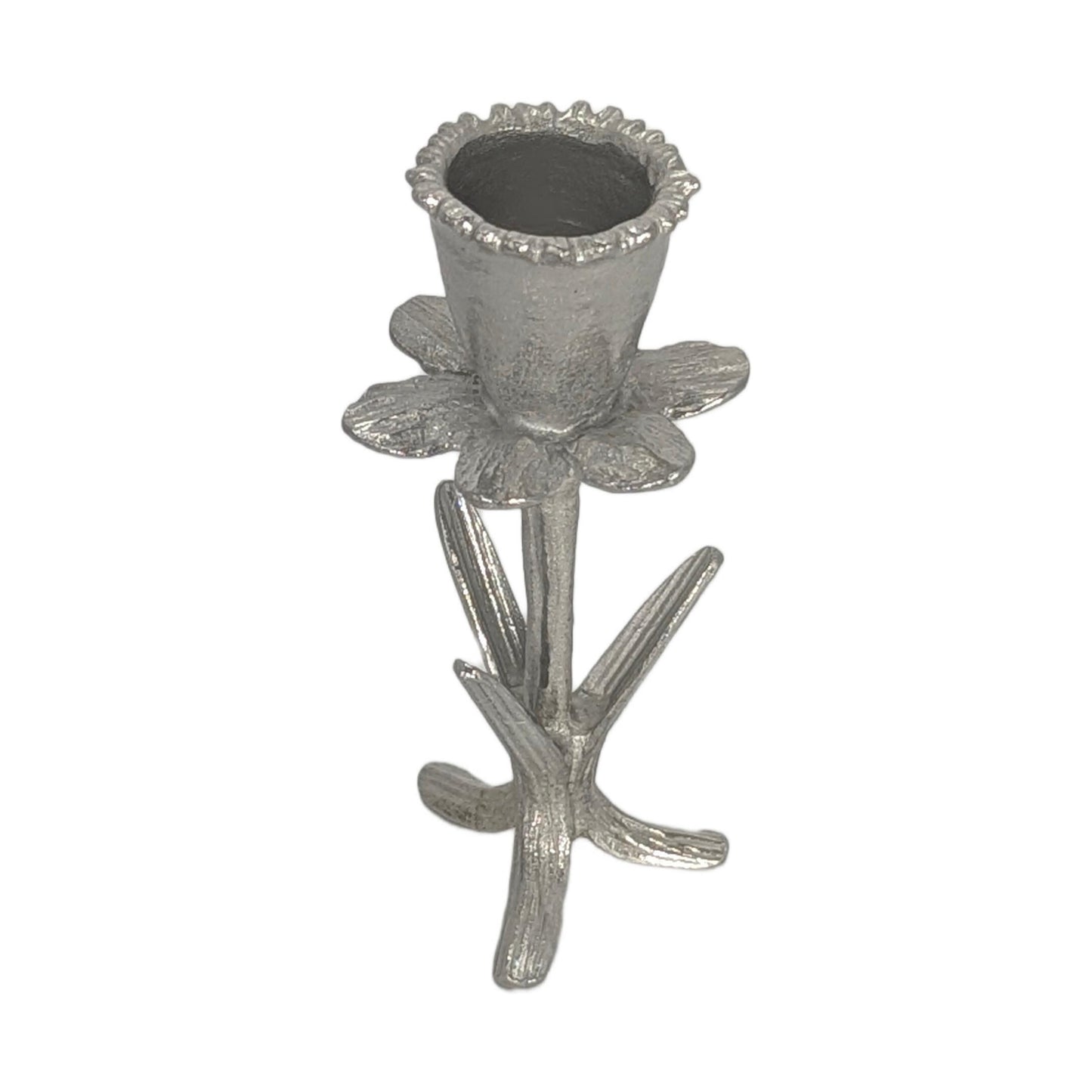 Daffodil Botanical Pewter Taper Candle Holder Home Decor Inspired by Nature