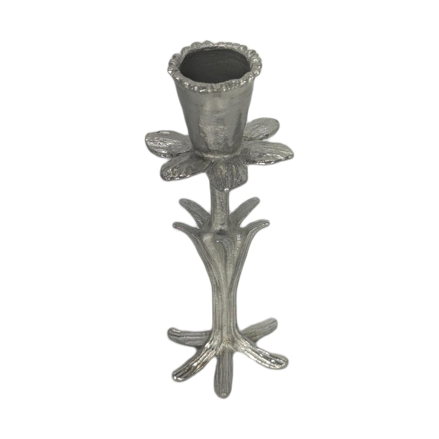 Daffodil Botanical Pewter Taper Candle Holder Home Decor Inspired by Nature