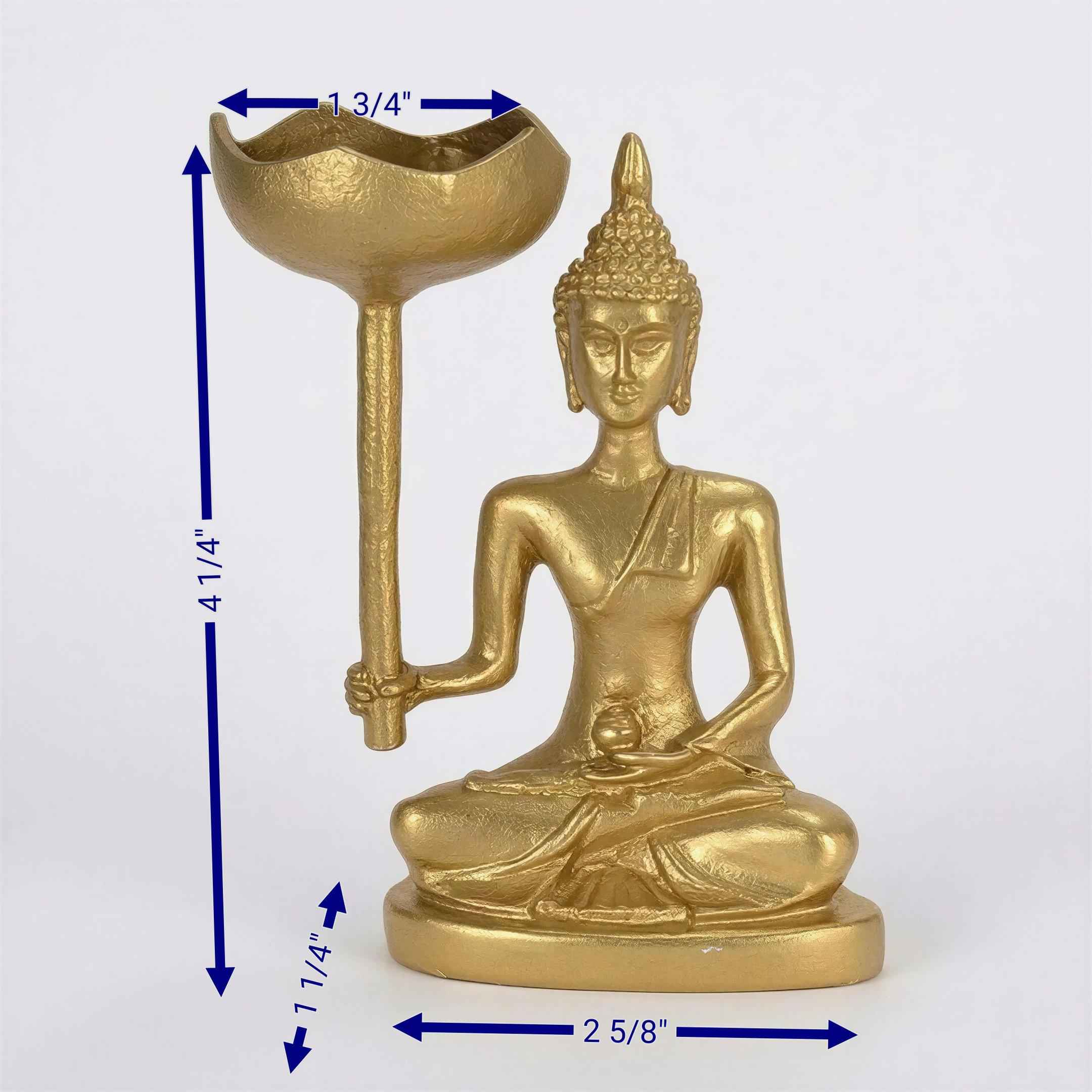 Medicine Buddha Figurine Handmade Pewter Candle Holder zen Decor