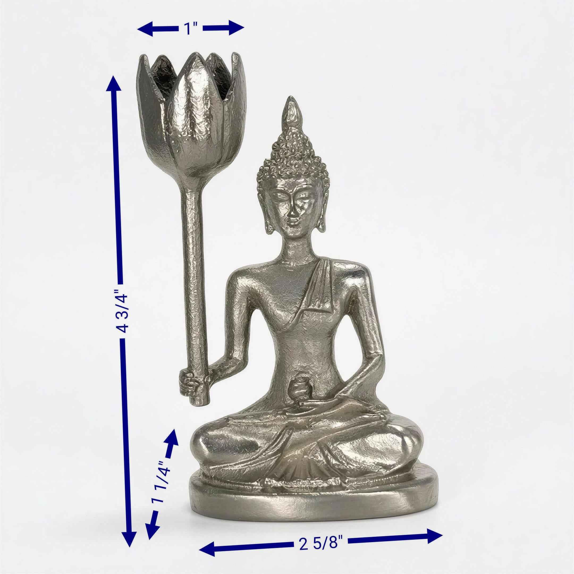 Medicine Buddha Figurine Handmade Pewter Candle Holder zen Decor