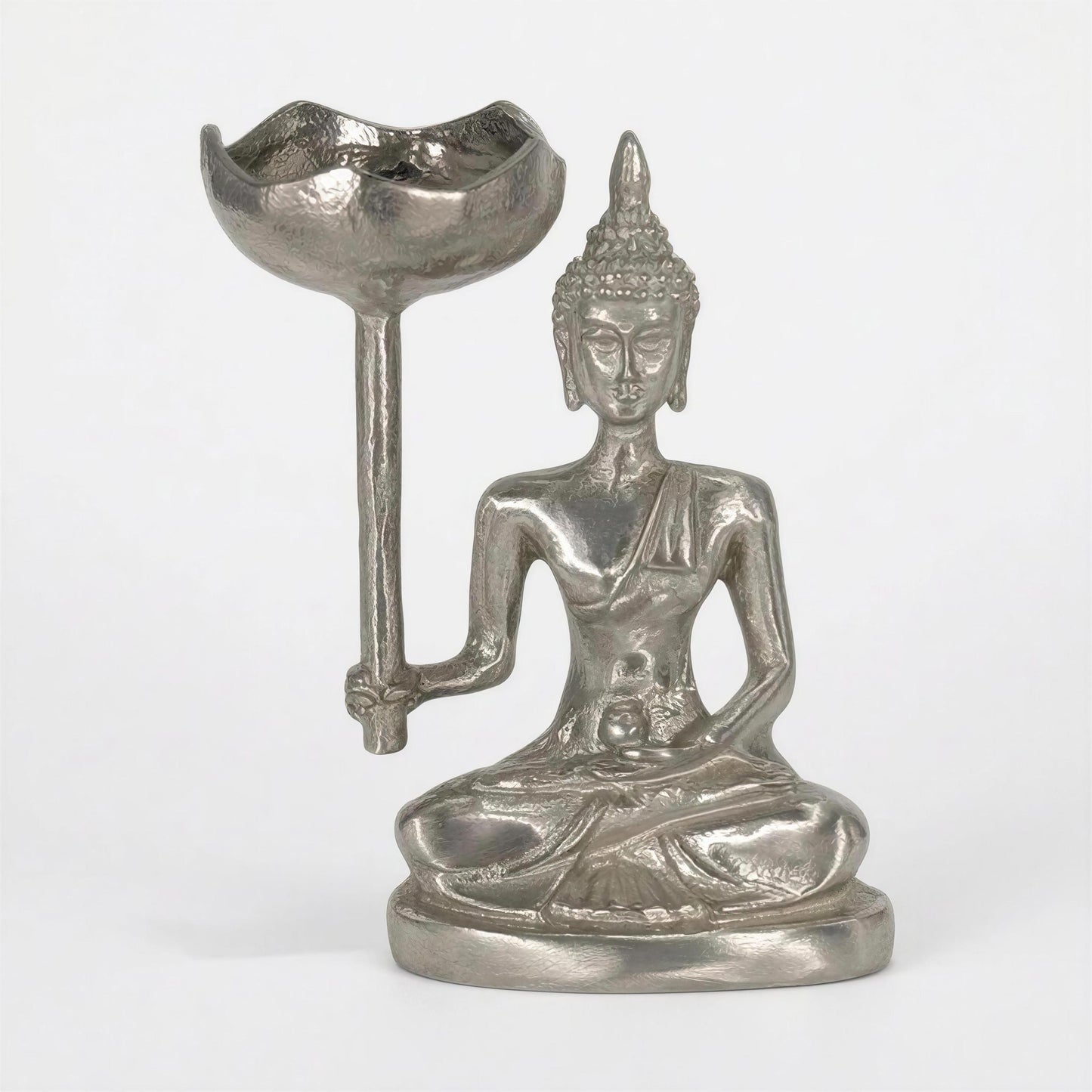 Medicine Buddha Figurine Handmade Pewter Candle Holder zen Decor