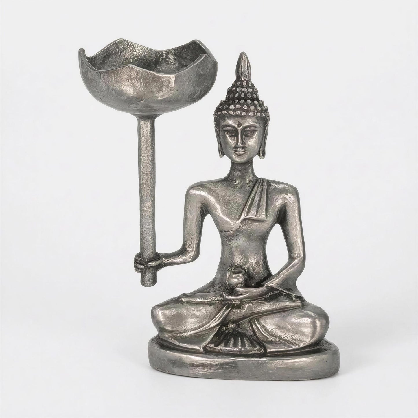 Medicine Buddha Figurine Handmade Pewter Candle Holder zen Decor