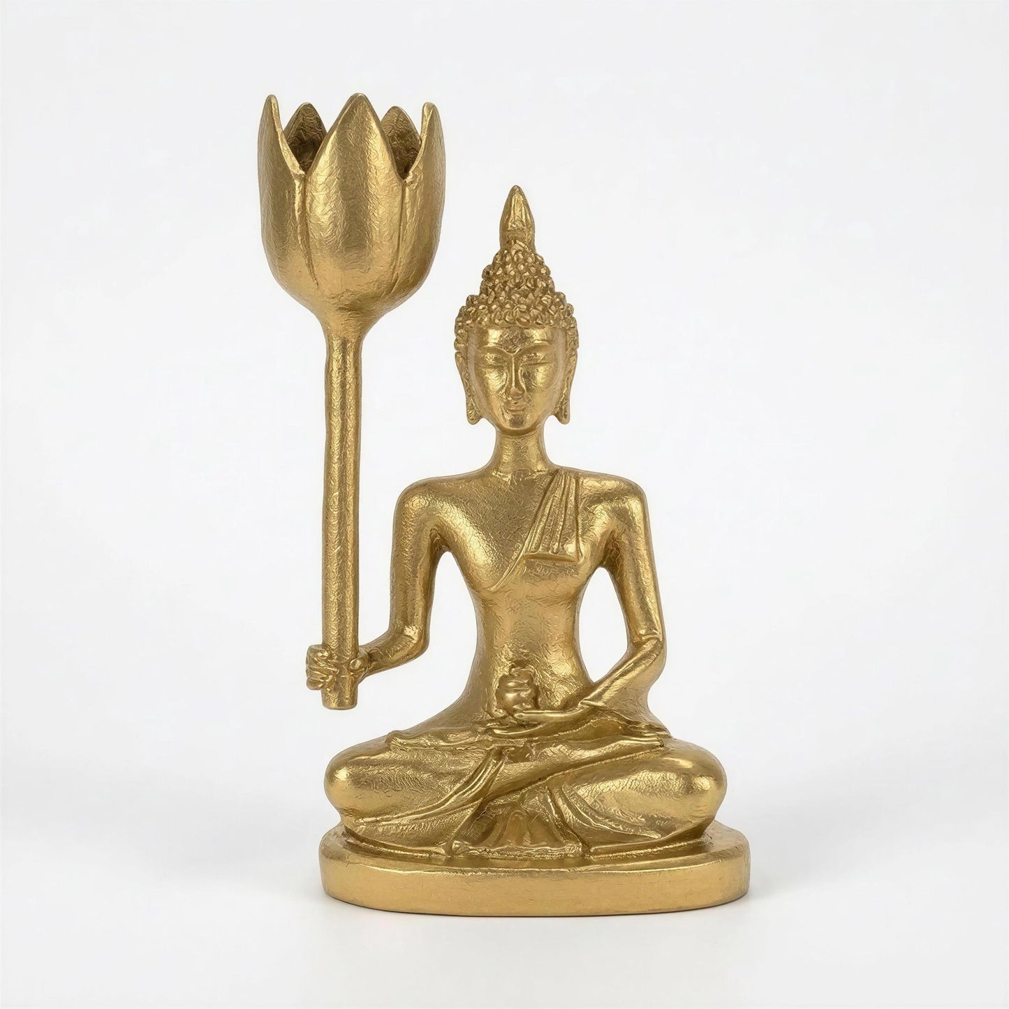 Medicine Buddha Figurine Handmade Pewter Candle Holder zen Decor