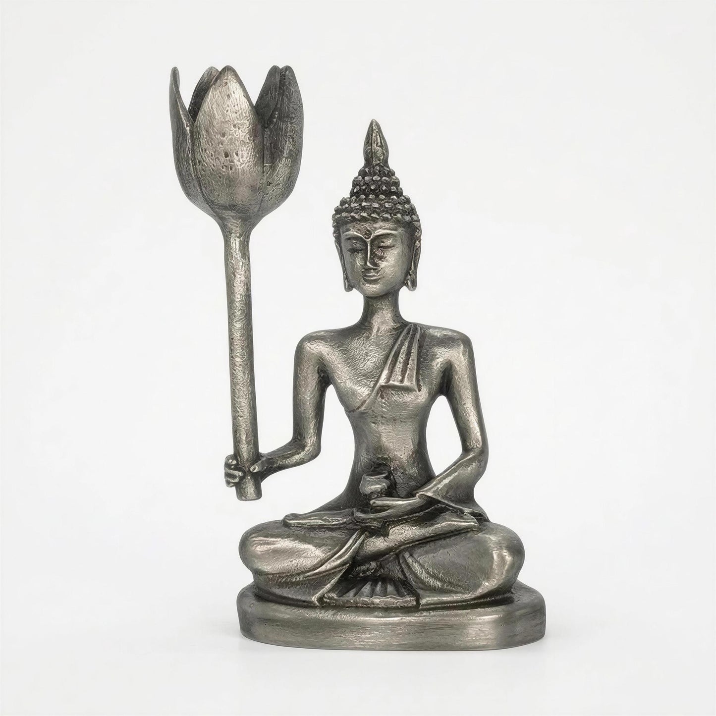 Medicine Buddha Figurine Handmade Pewter Candle Holder zen Decor