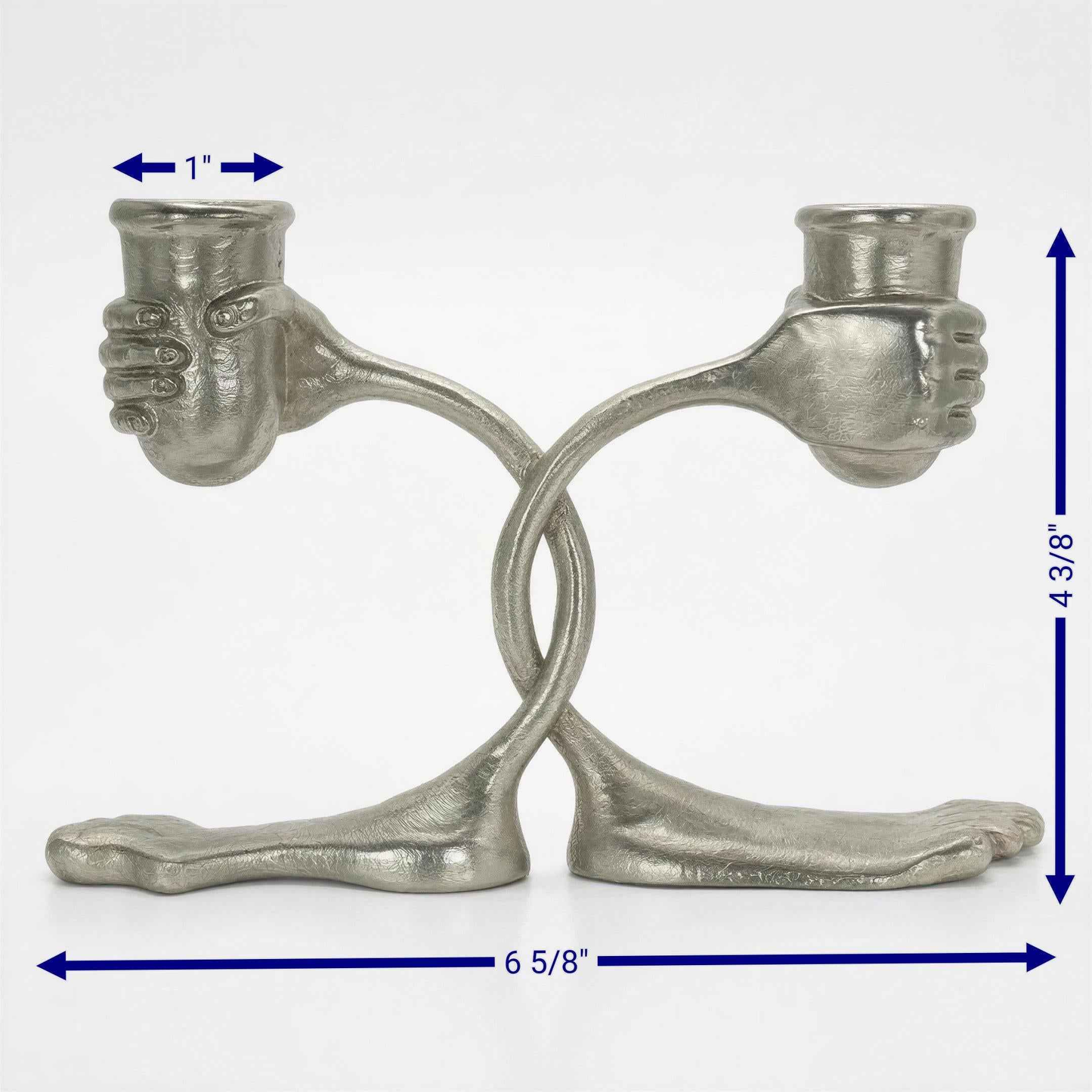 Step Into The Light Handcrafted Surrealist Pewter Candle Holder