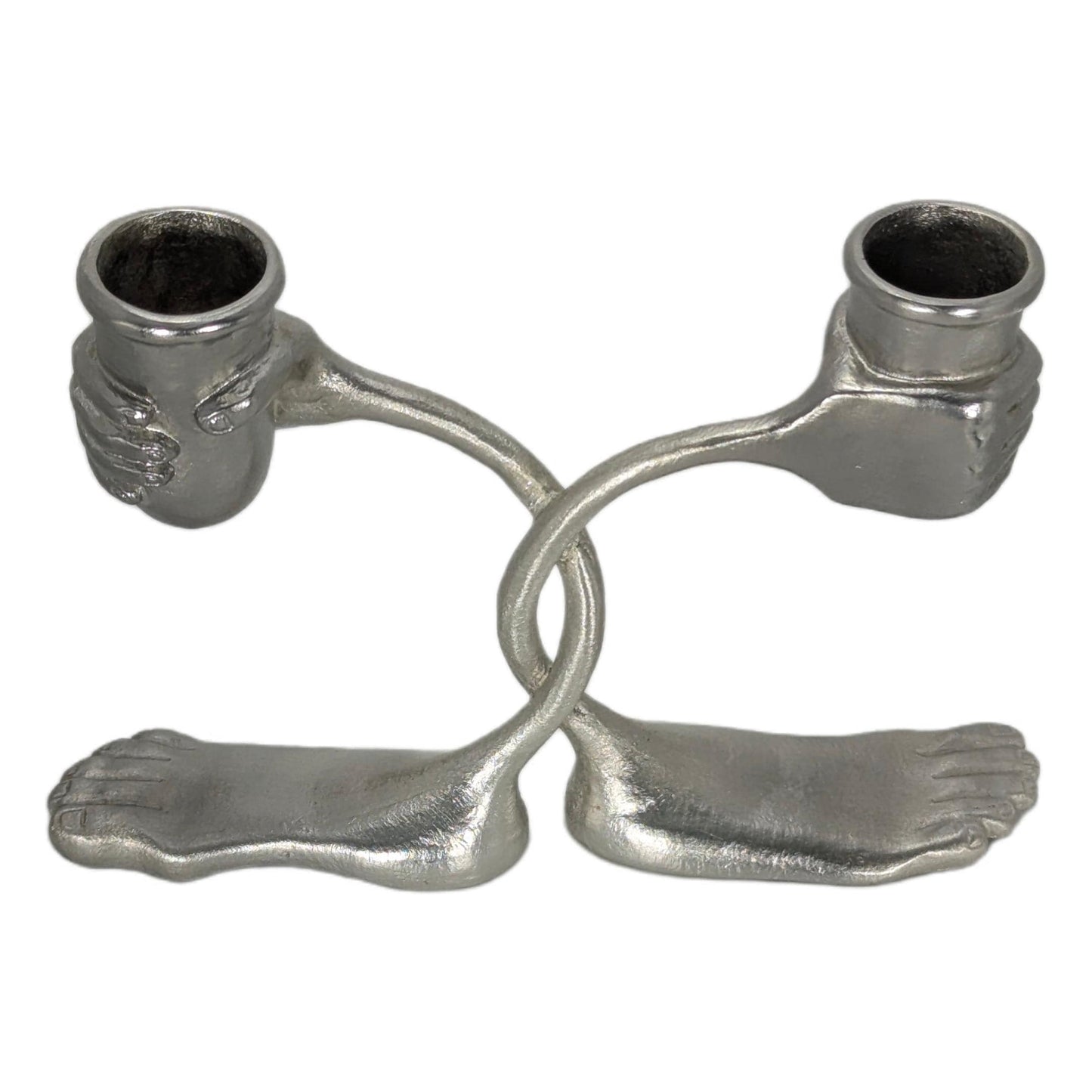 Step Into The Light Handcrafted Surrealist Pewter Candle Holder