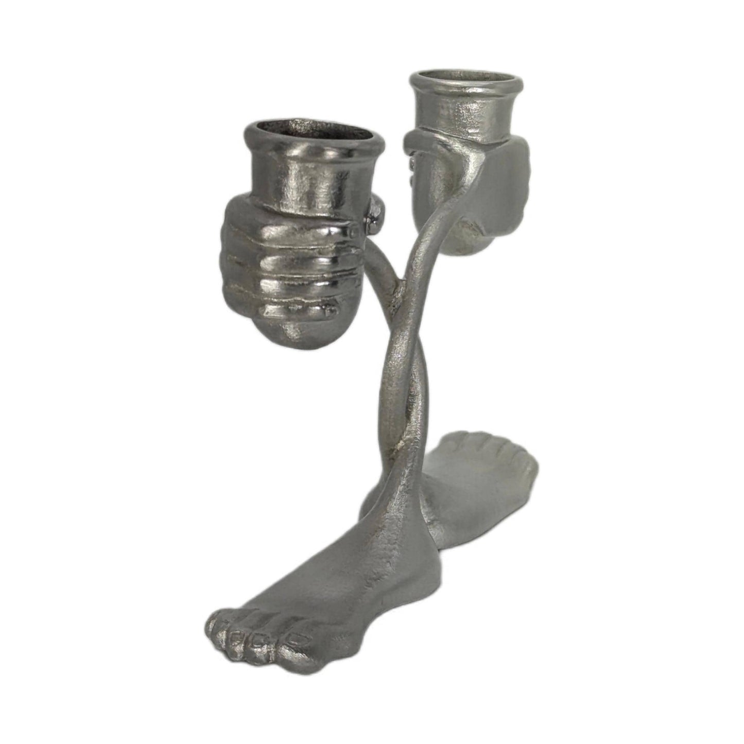 Step Into The Light Handcrafted Surrealist Pewter Candle Holder
