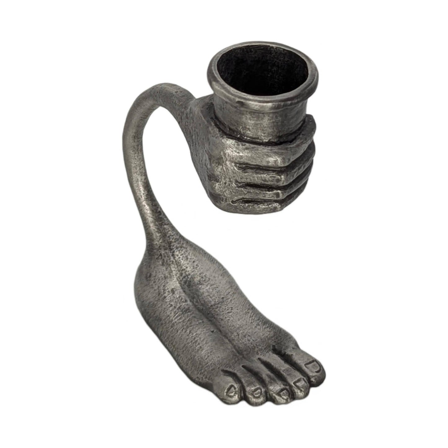Step Into The Light Handcrafted Surrealist Pewter Candle Holder