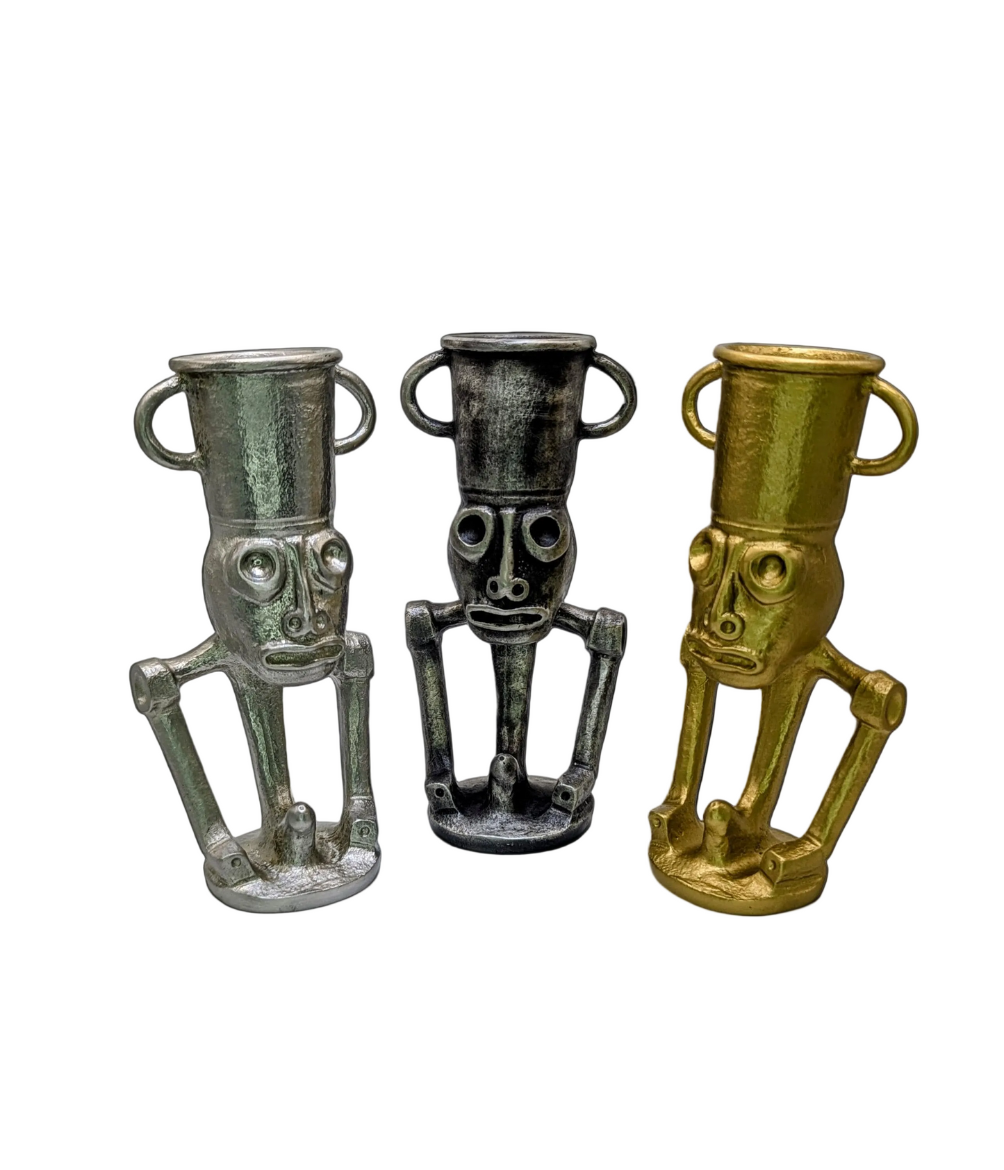 Taino zemi pewter statue pen holder desk decor collectible