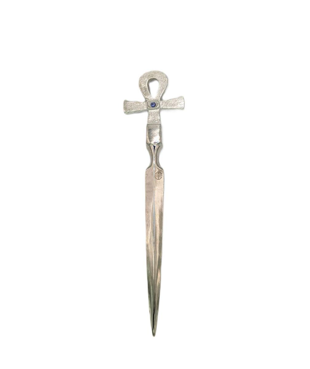 Abrecartas de peltre con forma de Ankh (llave egipcia de la vida) de colección.