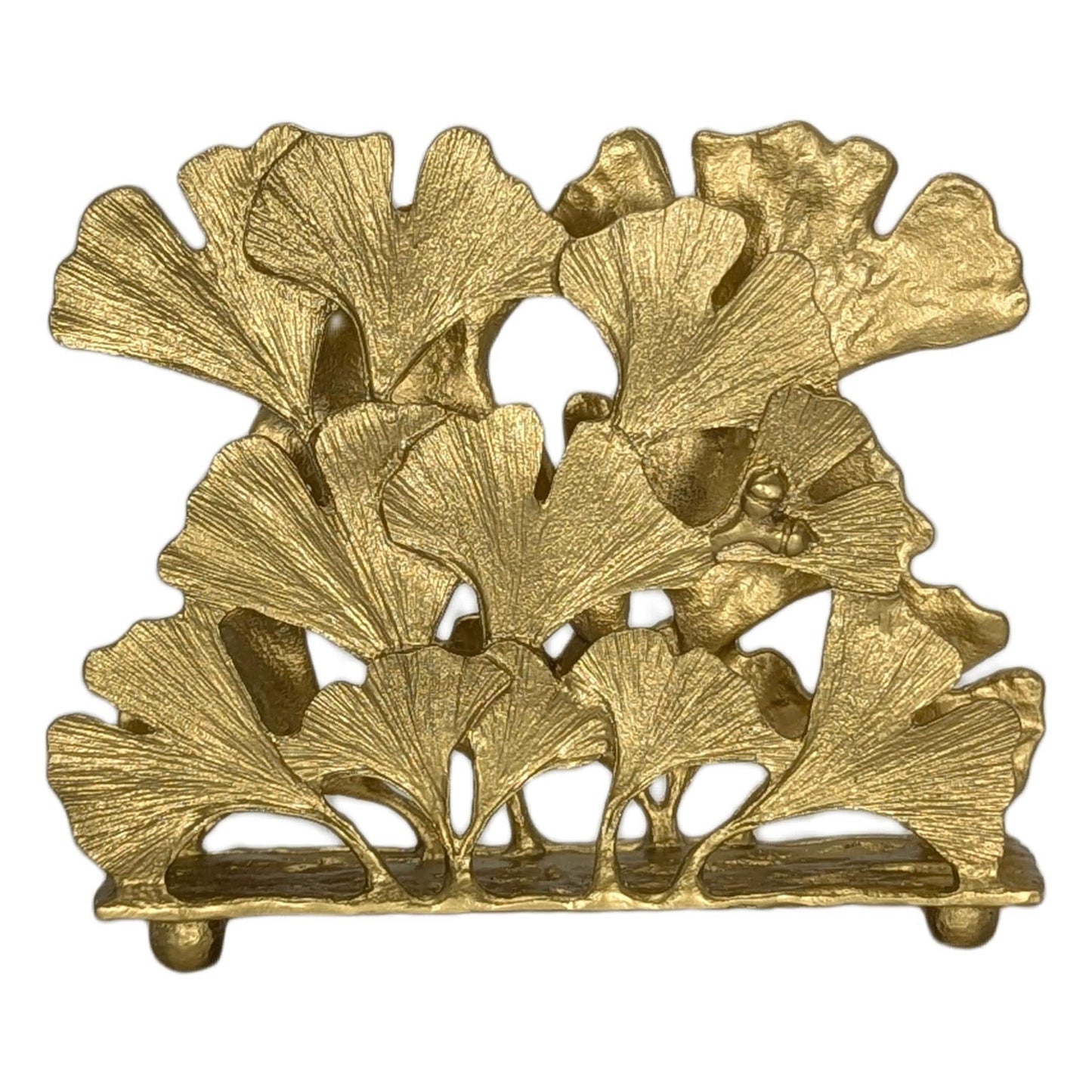 Ginkgo Pewter Napkin Holder Letter Organizer Home and Desk Decor Inspired by Nature