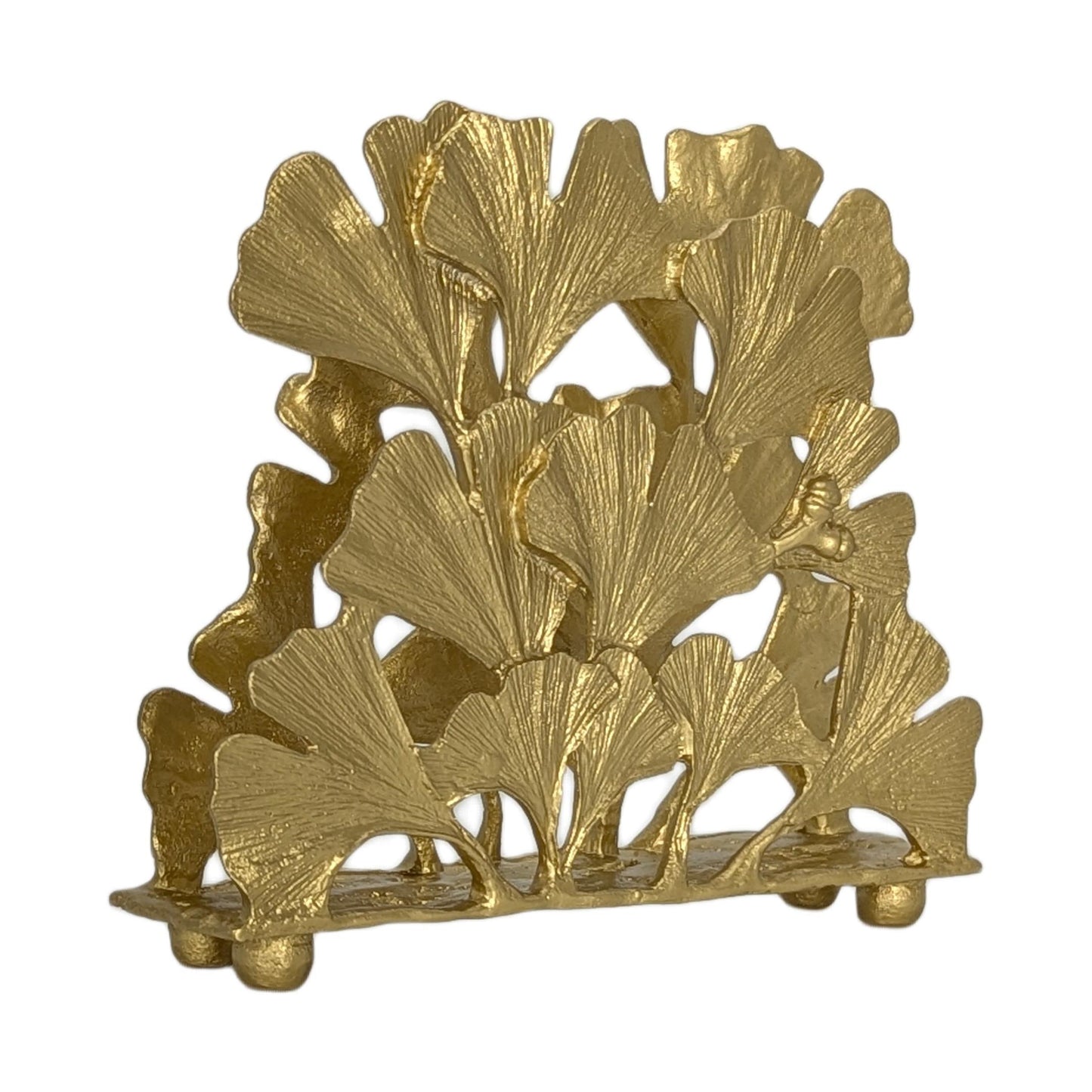 Ginkgo Pewter Napkin Holder Letter Organizer Home and Desk Decor Inspired by Nature