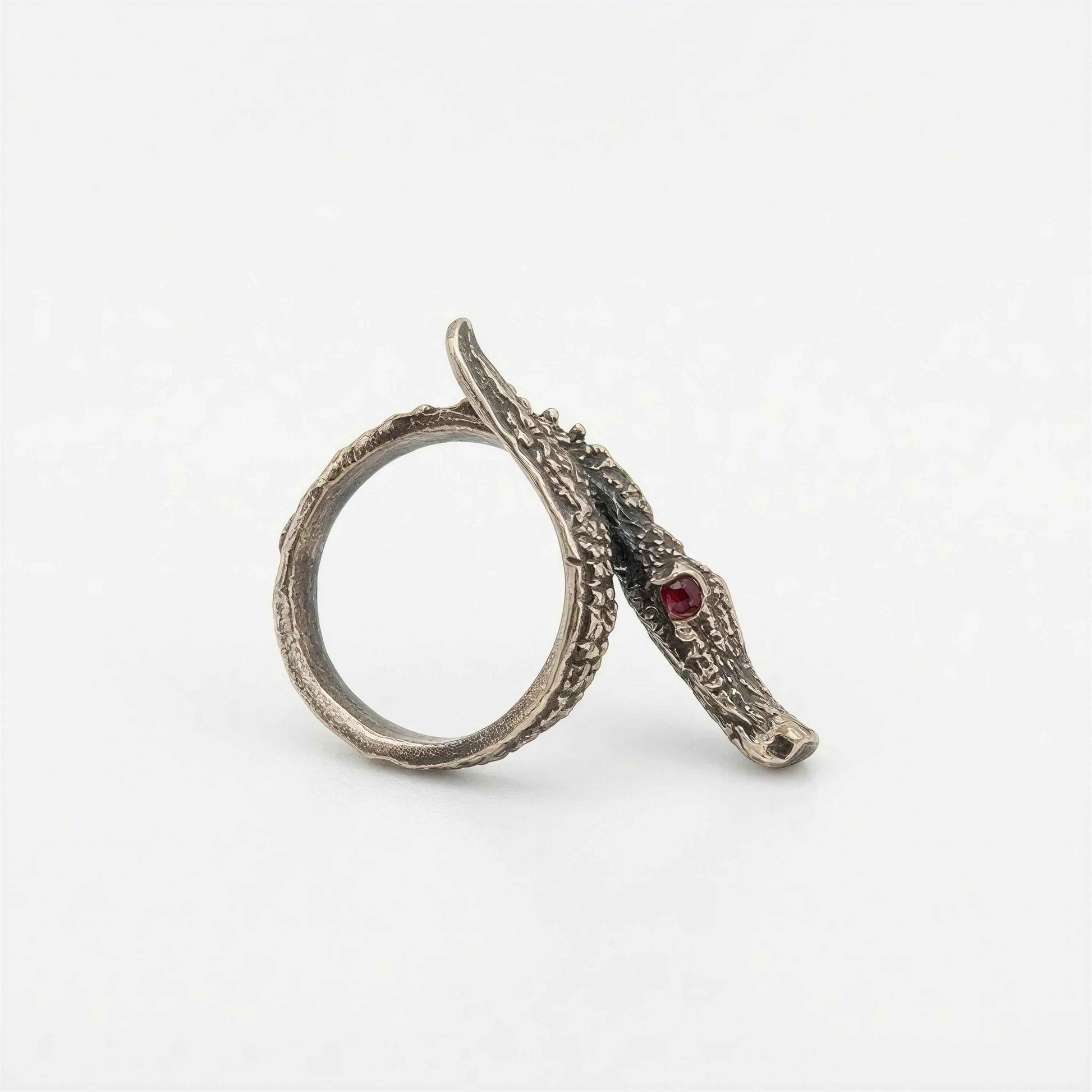 The Ancient Gator Textured Bronze Statement Adjustable Ring
