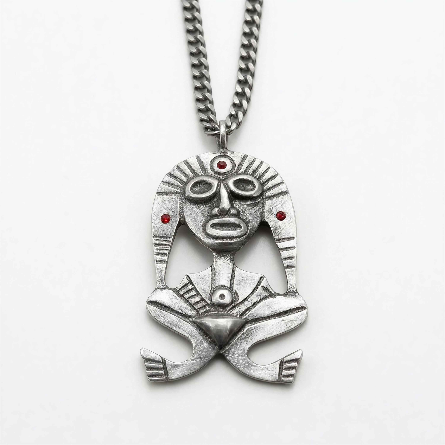 Atabey Diosa Madre Pendant on 3.5 mm Cuban Links Chain