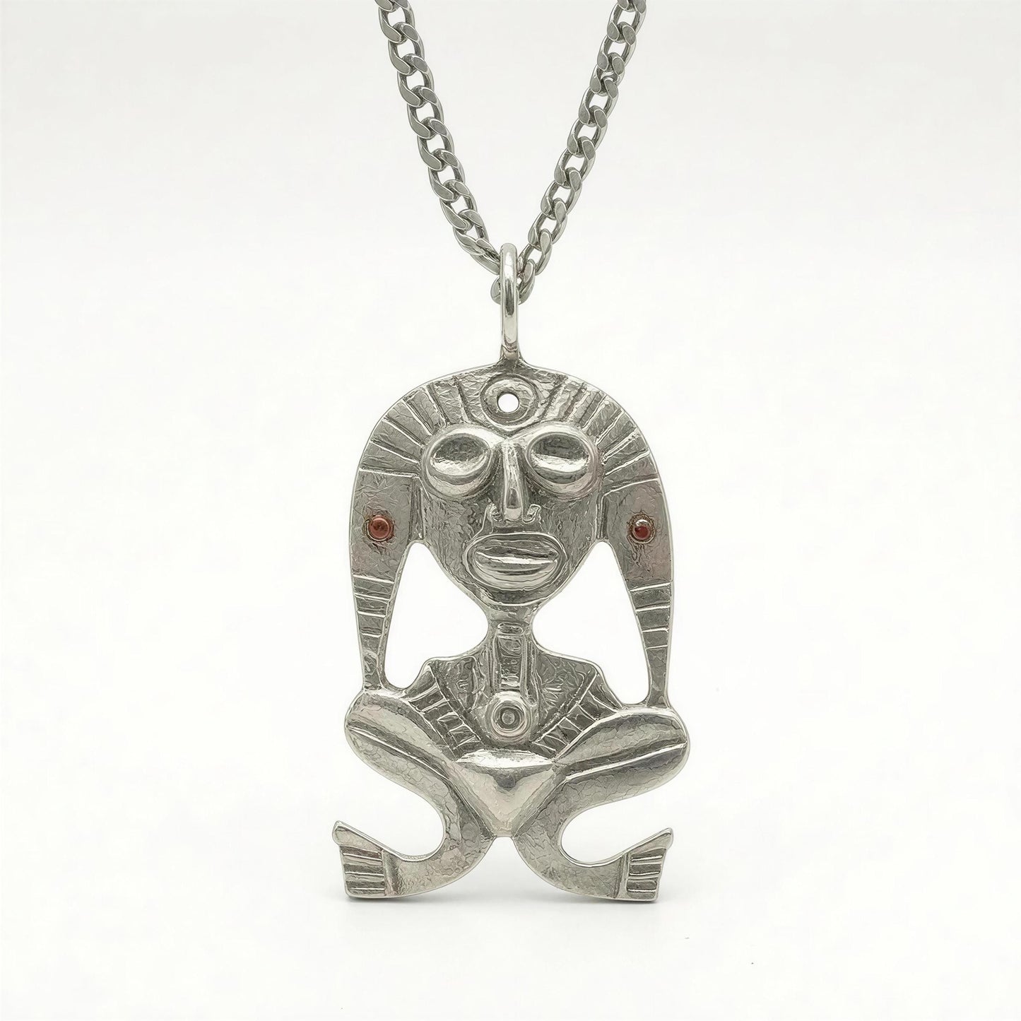 Atabey Diosa Madre Pendant on 3.5 mm Cuban Links Chain