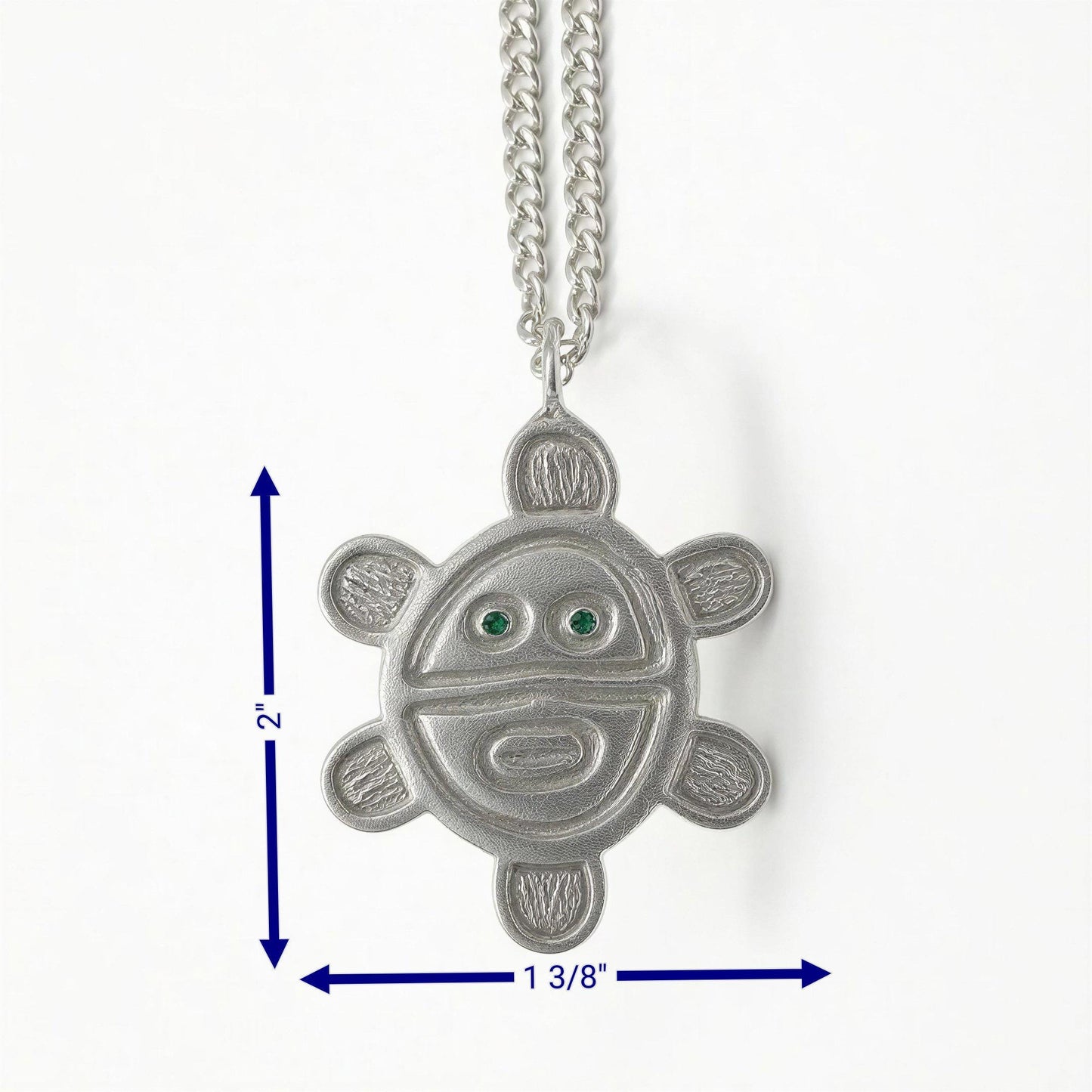 Artisan Sun Symbol Petroglyph Pendant on 3.5 mm Cuban Links chain