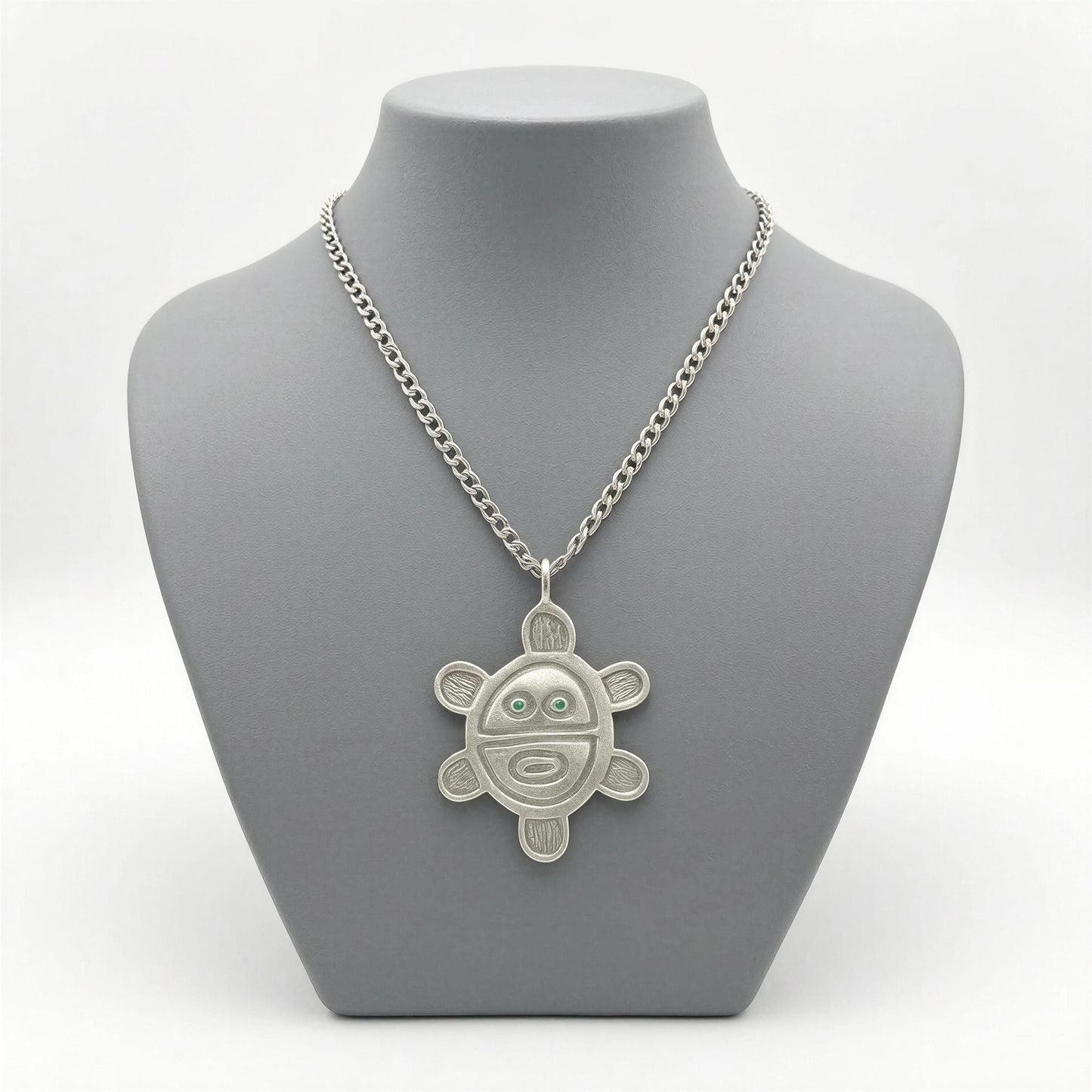 Artisan Sun Symbol Petroglyph Pendant on 3.5 mm Cuban Links chain