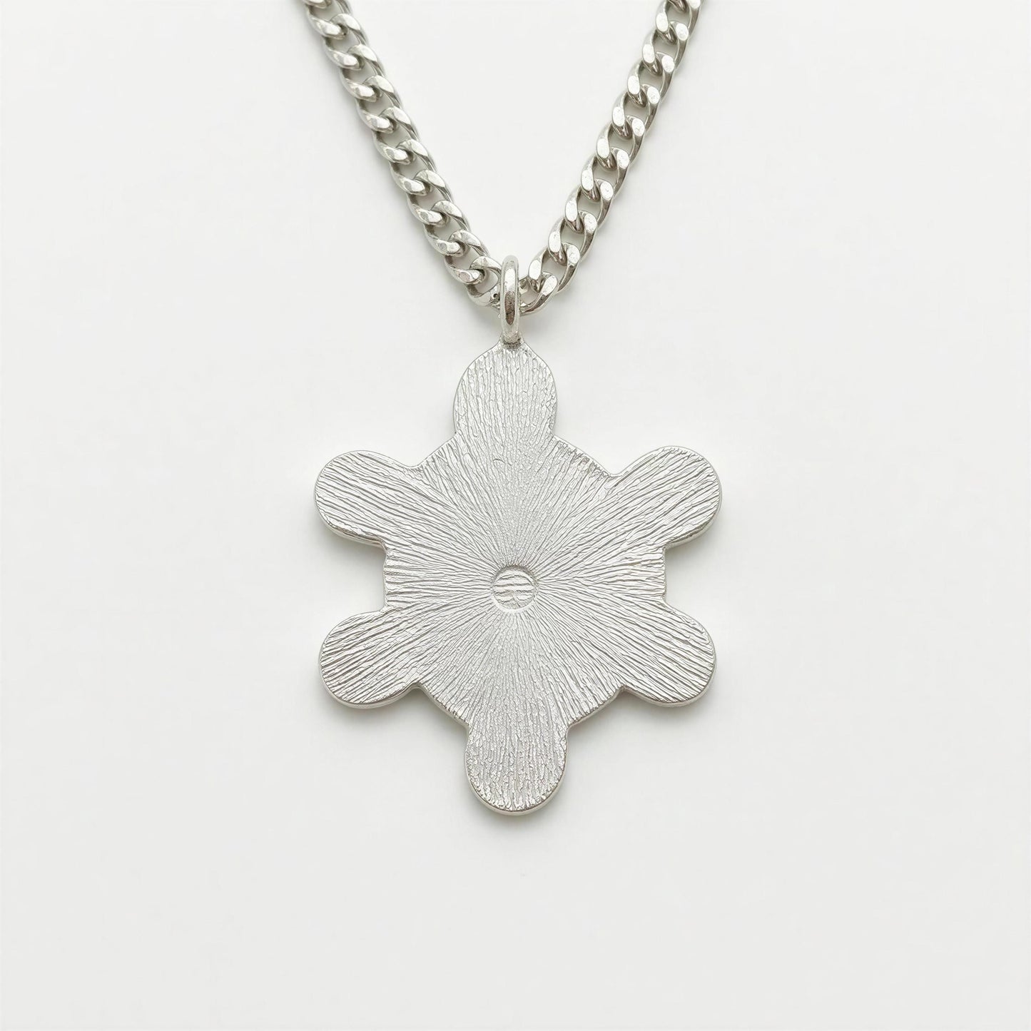 Artisan Sun Symbol Petroglyph Pendant on 3.5 mm Cuban Links chain