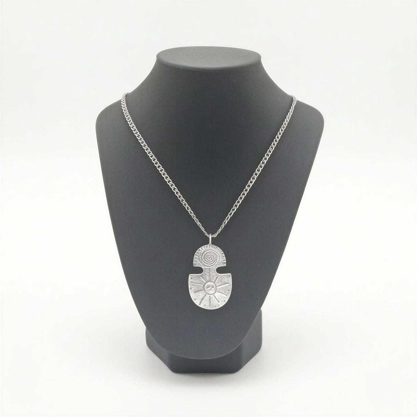 Taino Water & Sun Petroglyphs Pendant on 3.5 mm Cuban Links Chain