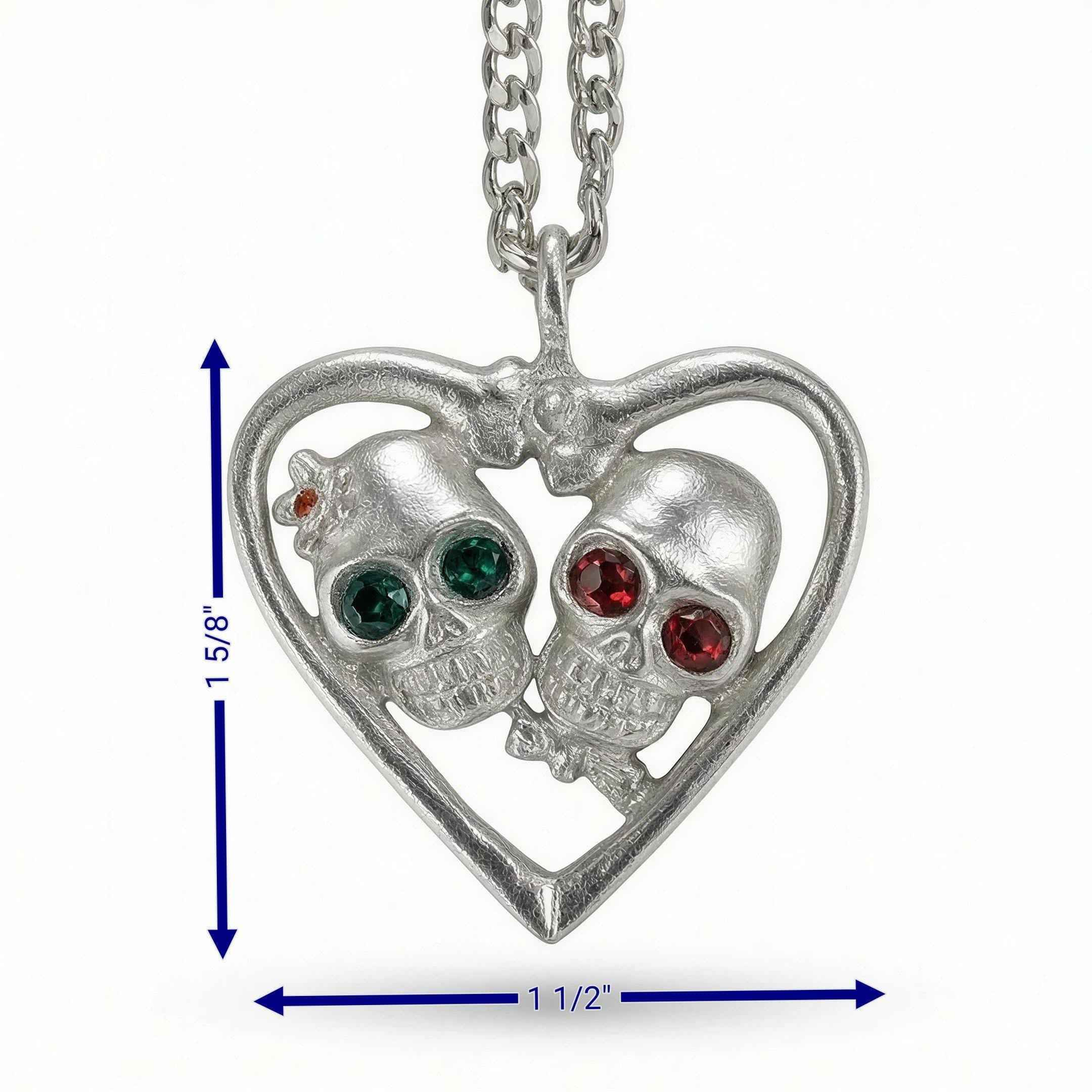 Day of the Dead Halloween Inspired Catrina Pendant on 3.5 mm Cuban Links Chain