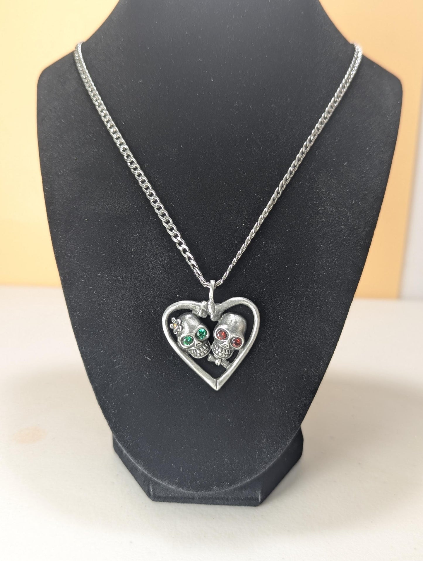 Day of the Dead Halloween Inspired Catrina Pendant on 3.5 mm Cuban Links Chain