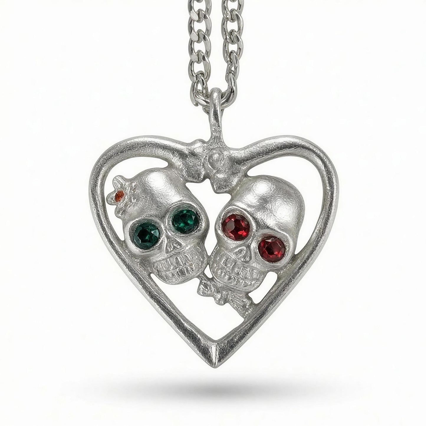 Day of the Dead Halloween Inspired Catrina Pendant on 3.5 mm Cuban Links Chain