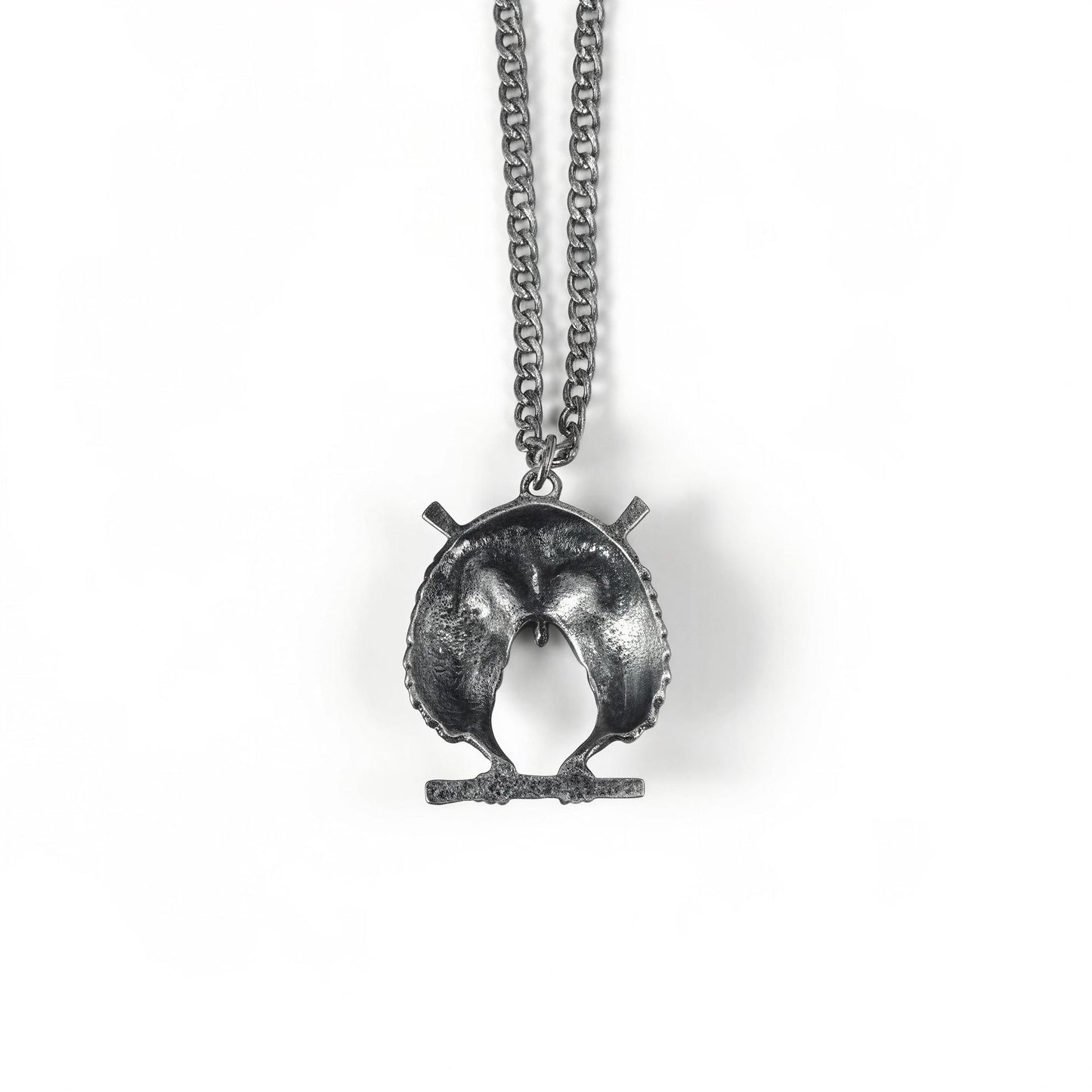 Red-Eyed Owl Necklace Pendant on 3.5 mm Cuban Links Chain