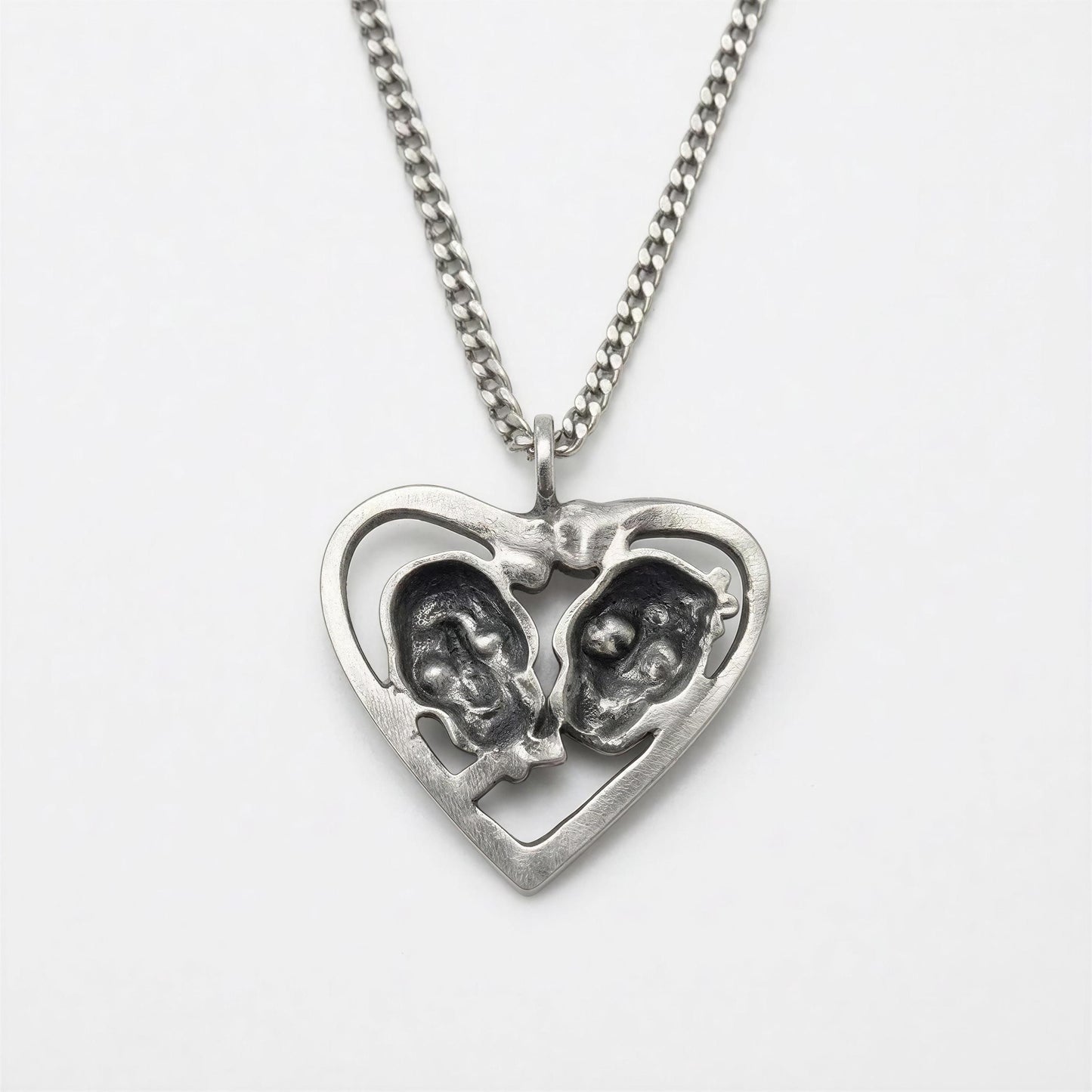 Day of the Dead Halloween Inspired Catrina Pendant on 3.5 mm Cuban Links Chain