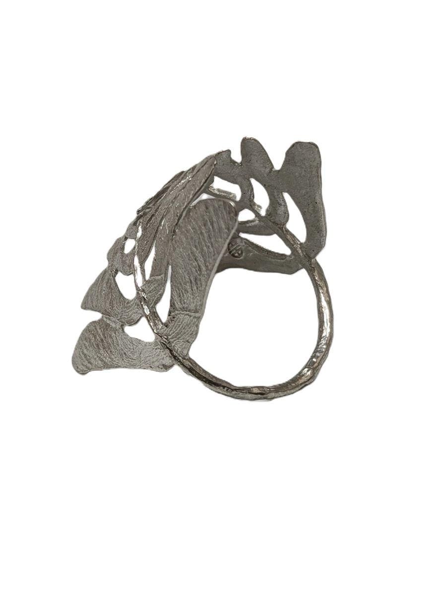Handcrafted Lead-Free Pewter Maple Seed Copters Adjustable Napkin Ring Set of 4
