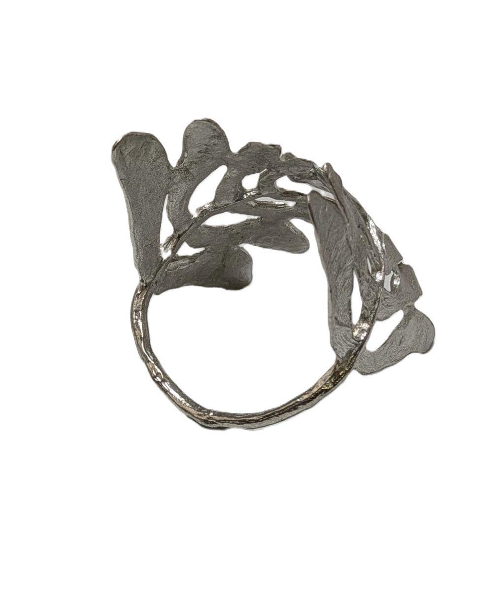 Handcrafted Lead-Free Pewter Maple Seed Copters Adjustable Napkin Ring Set of 4