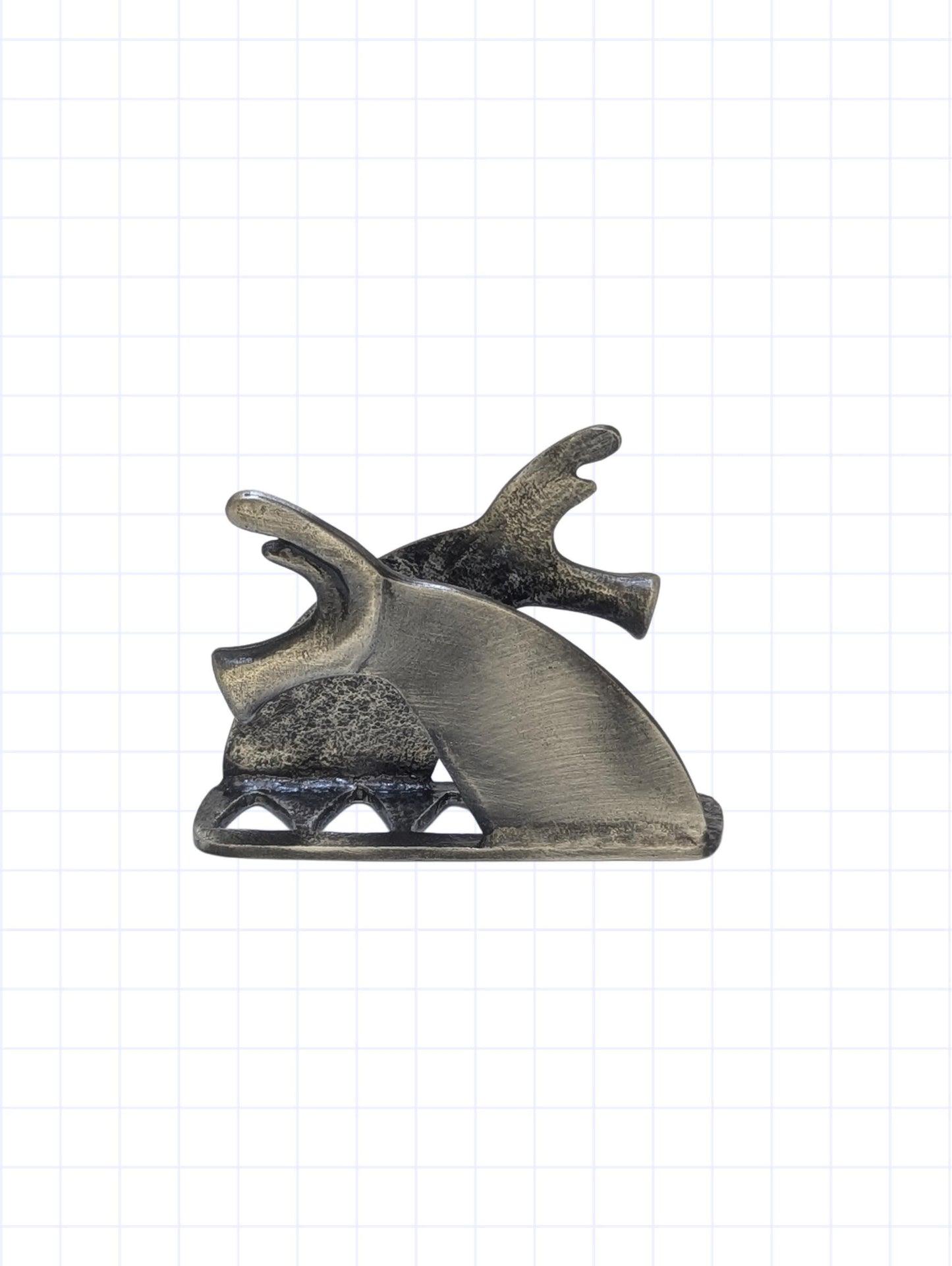 Handmade Antique Greek Pewter Horse Business Card Holder, Office Decor, Minimalist