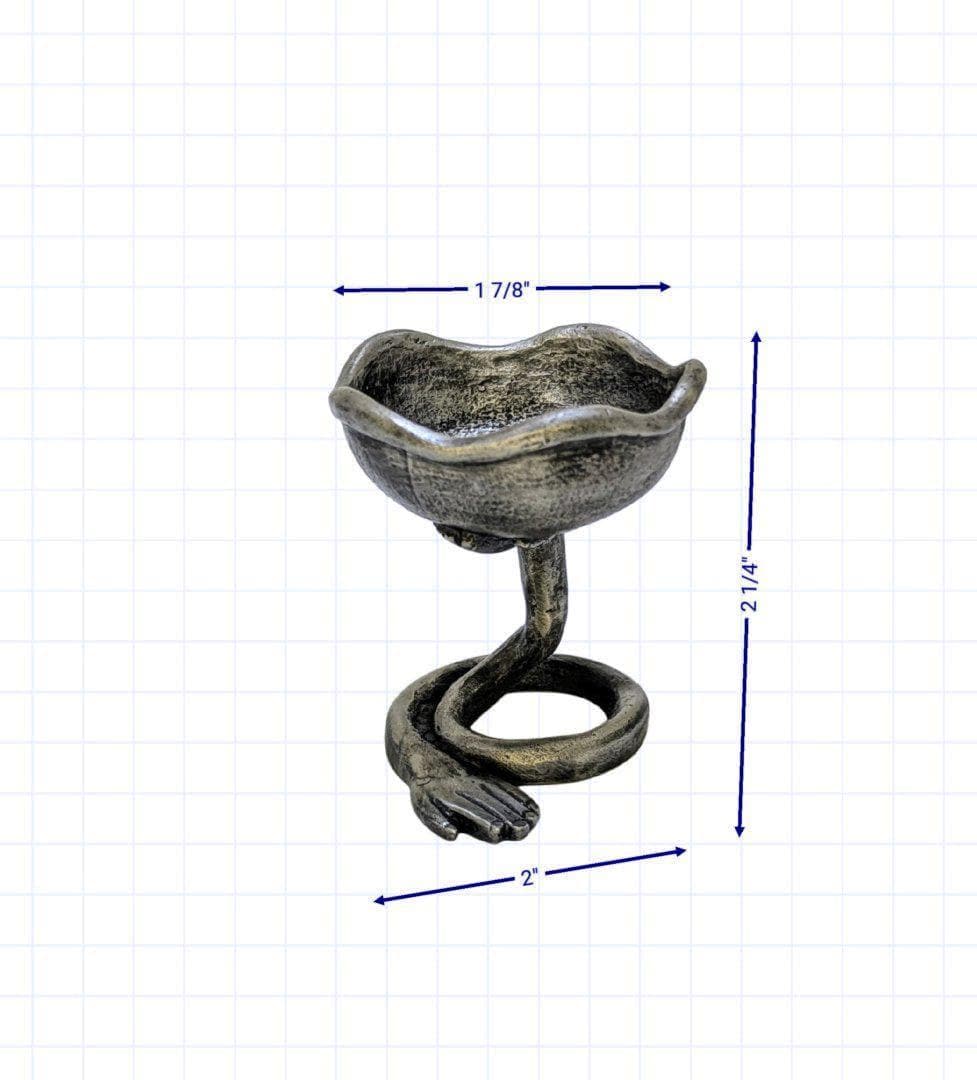Handcrafted lead-free pewter left hands surrealist taper & tea light candle
