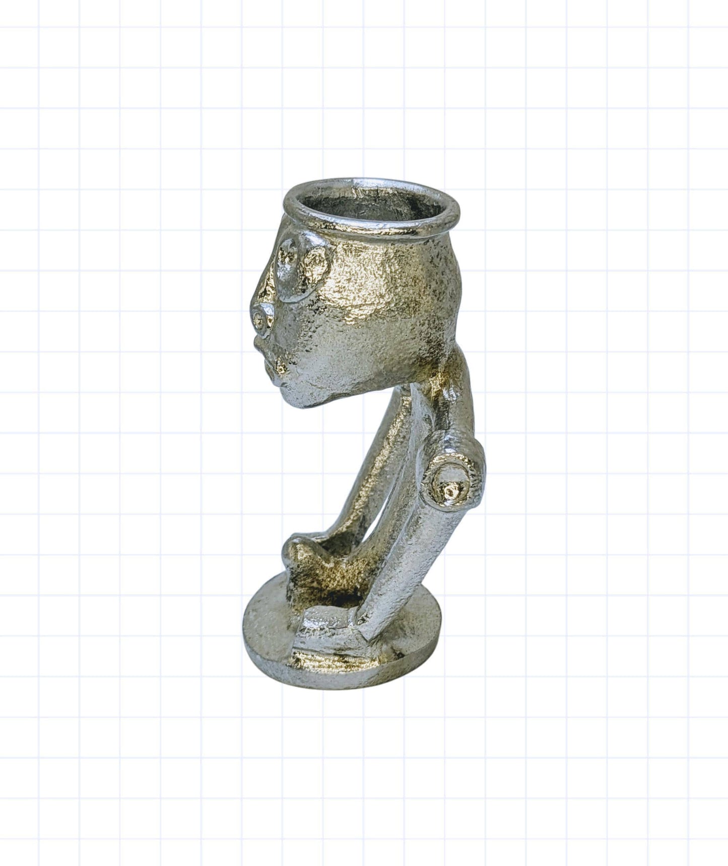 Taino zemi pewter statue taper candle holder home decor collectible