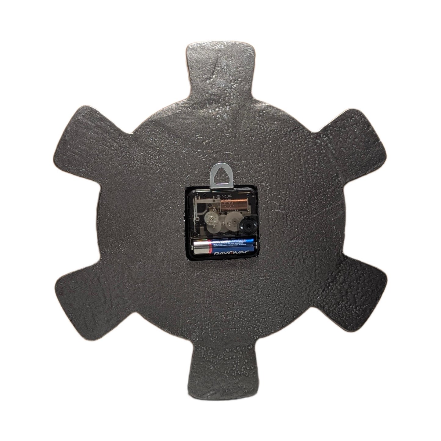 Taíno sun symbol wall clock: rustic stone-look decor, silent seiko movement