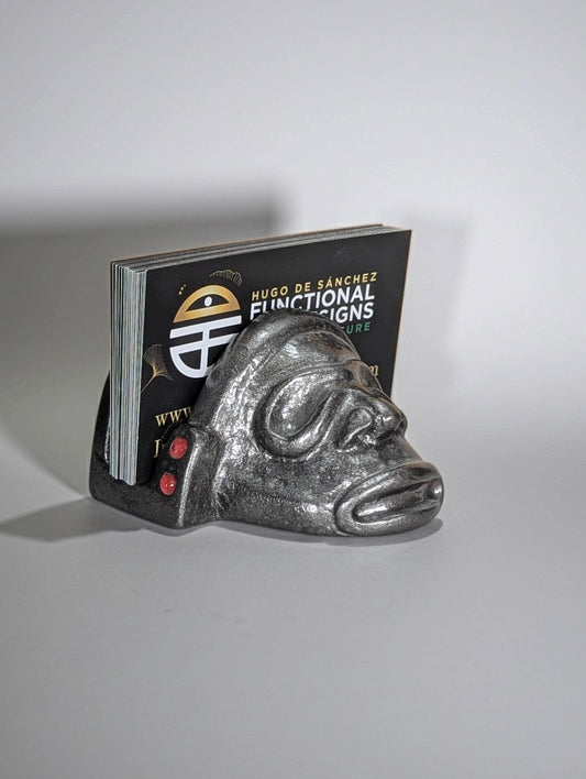 Handcrafted taino zemi business card holder – caribbean indigenous art desk