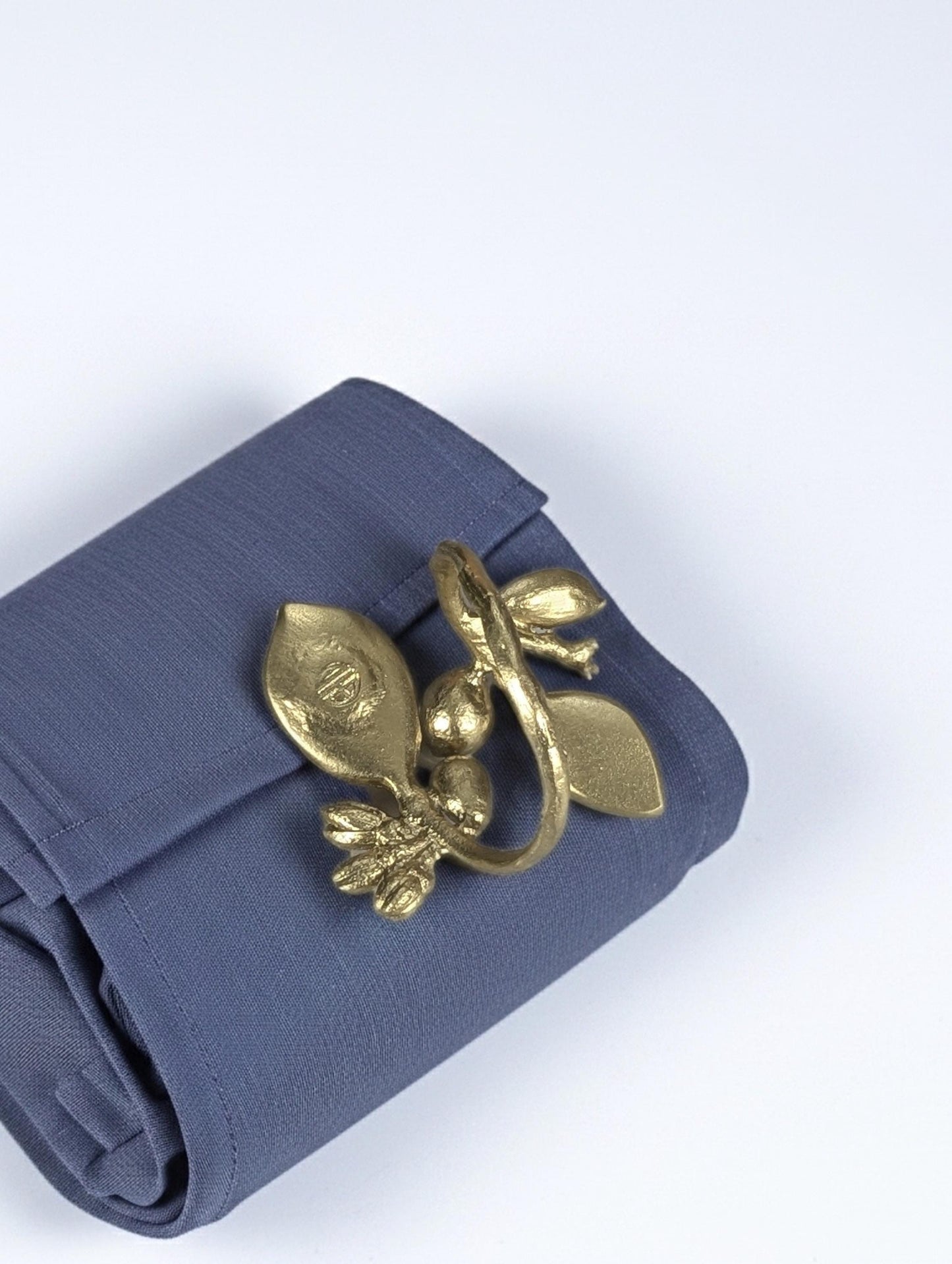 Handcrafted Lead-Free Pewter Lemon Branch Napkin Ring Set of 4 – Botanical Table Decor
