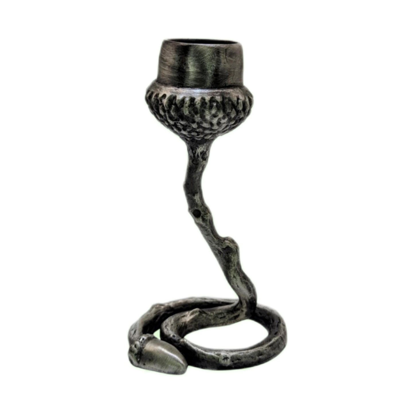 Pewter Acorn Twig Taper Candle Holder Home Decor Inspired by Nature