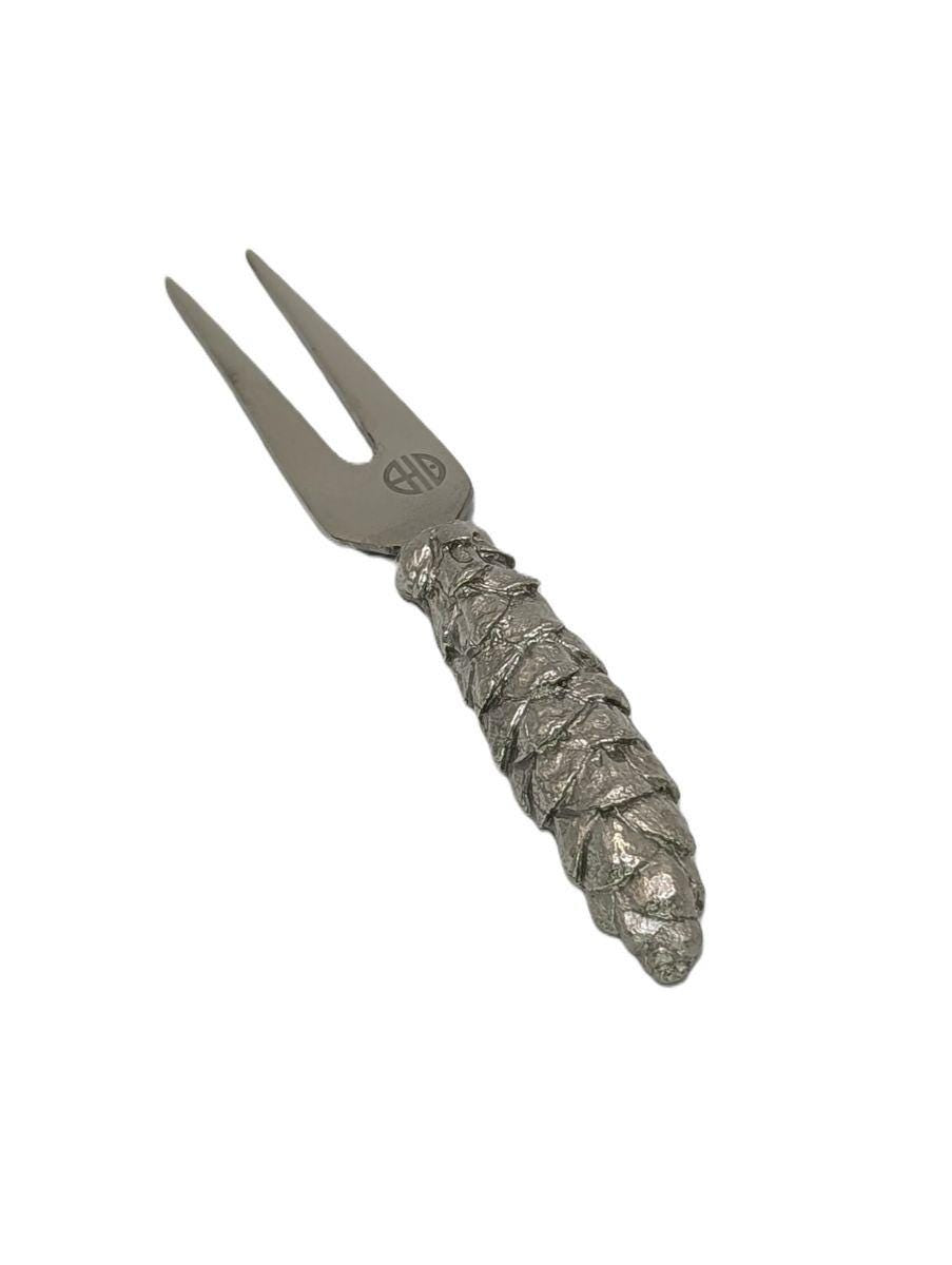 Pinecone Cheese Knife Fork and Spreader Set, Handcrafted Pewter, Nature Inspired, Special Gift