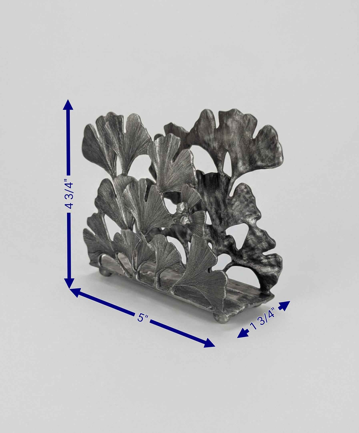 Ginkgo pewter napkin holder letter organizer home and desk decor inspired by