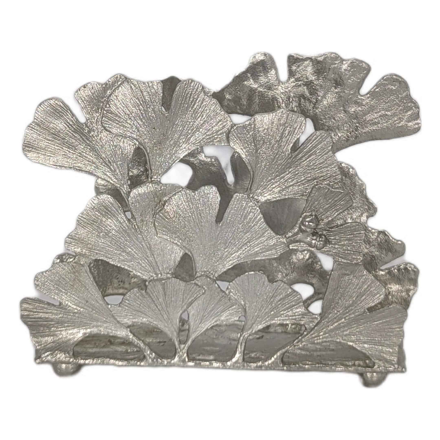 Ginkgo pewter napkin holder letter organizer home and desk decor inspired by