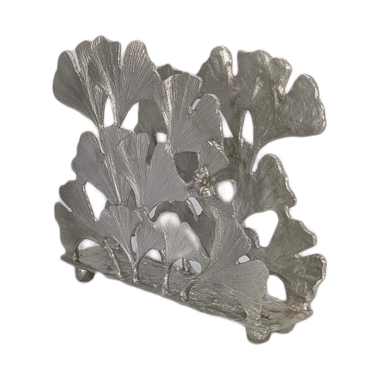 Ginkgo pewter napkin holder letter organizer home and desk decor inspired by